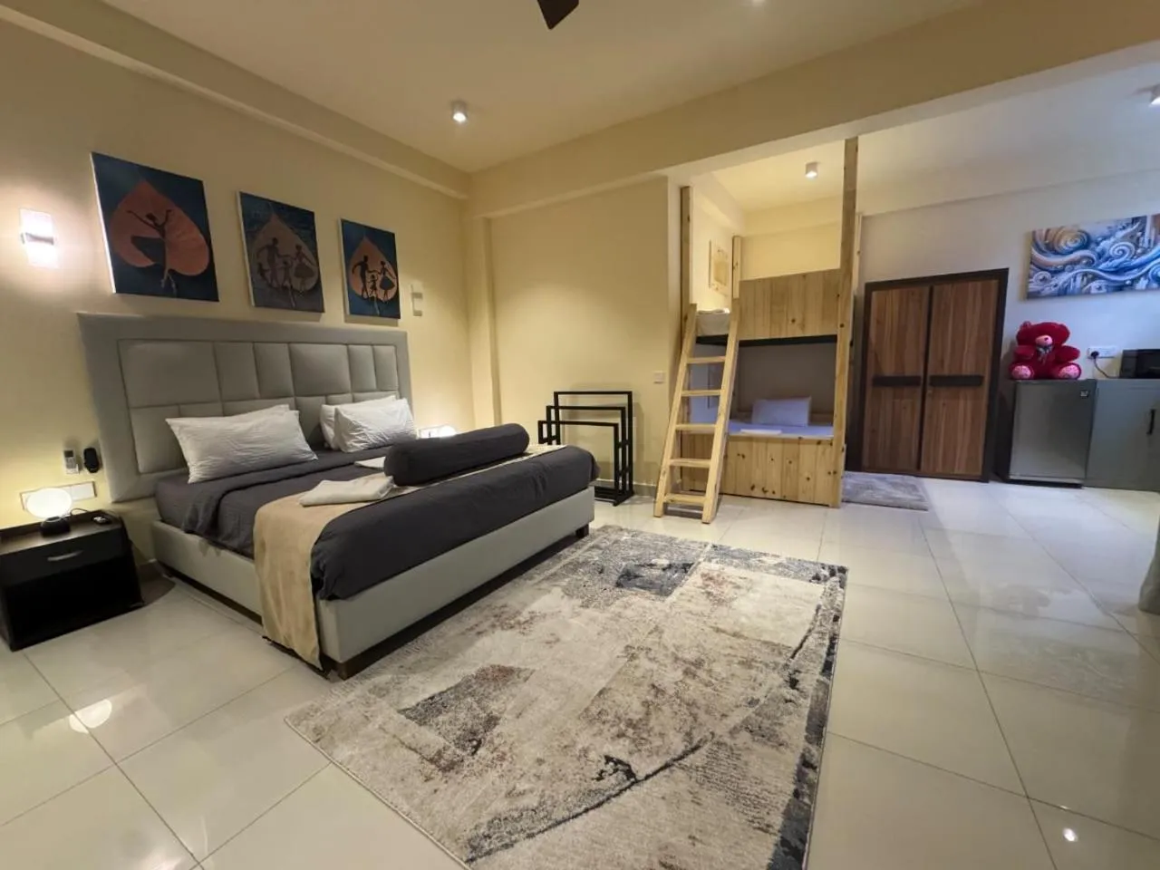 Bed in Mzion Hotel Weligama