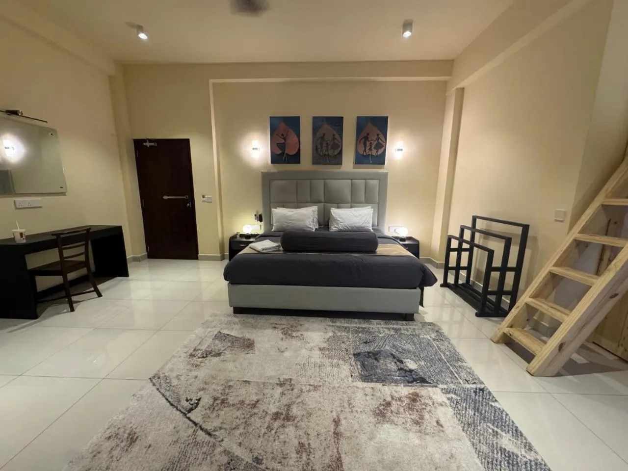 Bed in Mzion Hotel Weligama