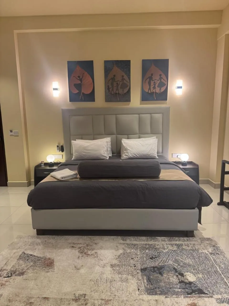 Bed in Mzion Hotel Weligama