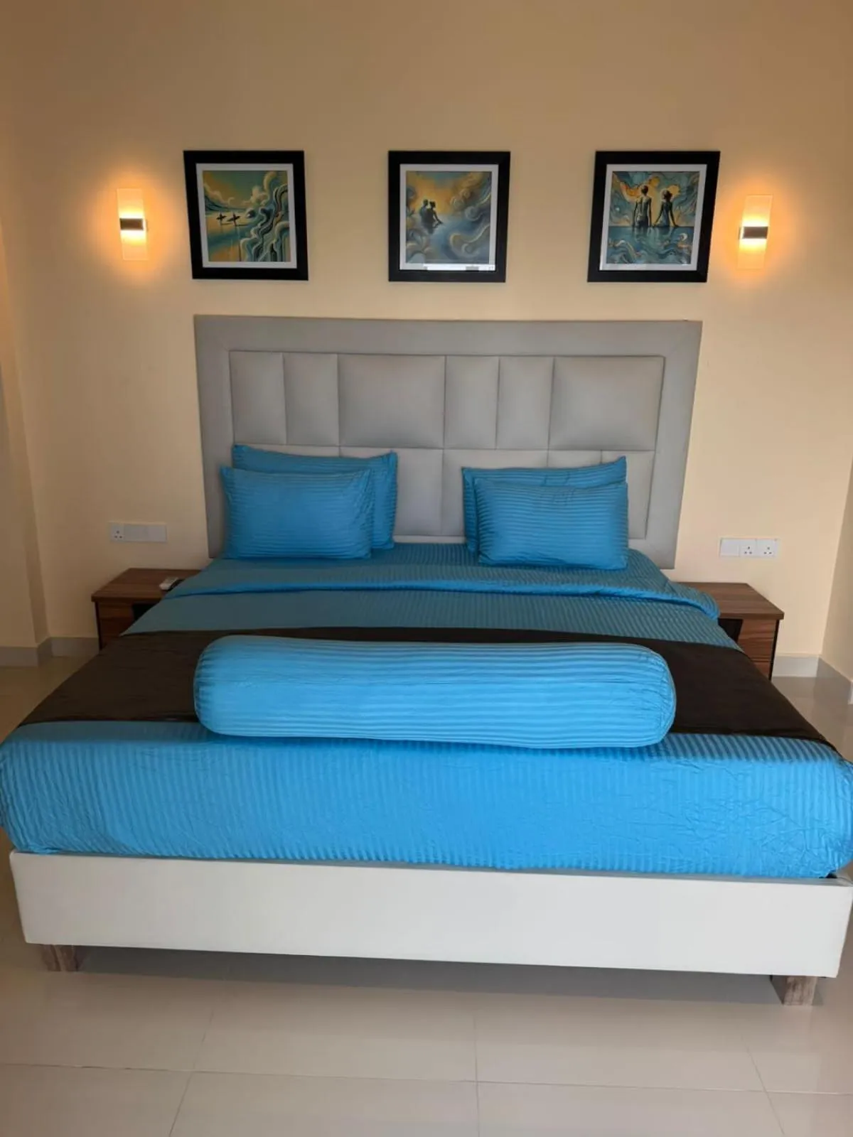 Bed in Mzion Hotel Weligama