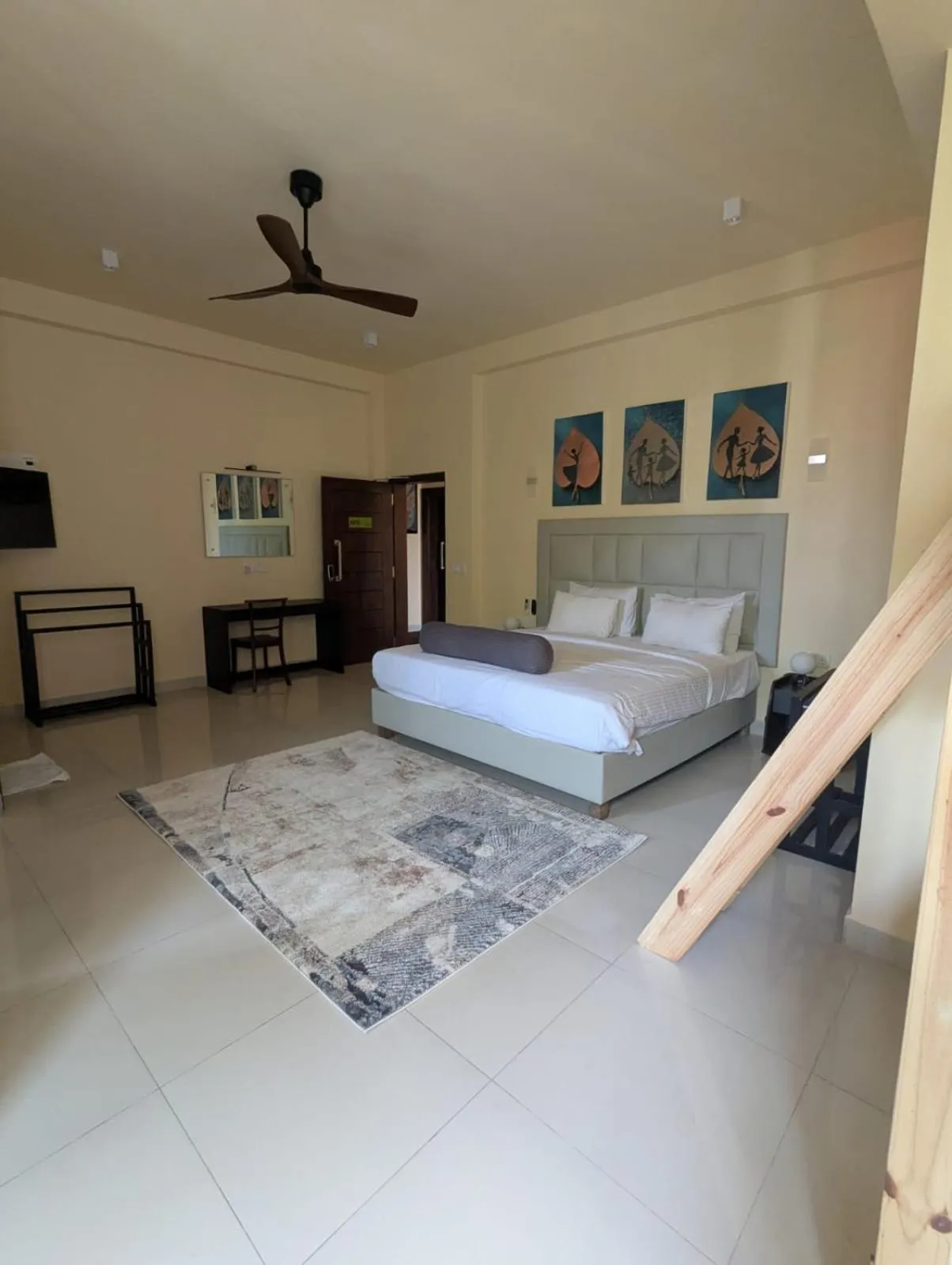 Bed in Mzion Hotel Weligama