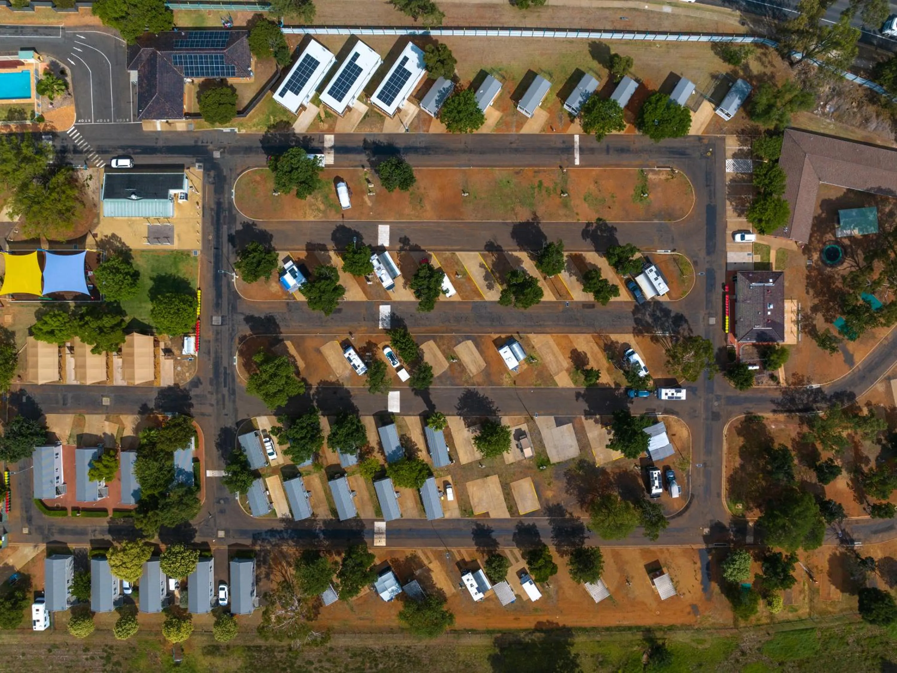 Bird's eye view in NRMA Dubbo Holiday Park