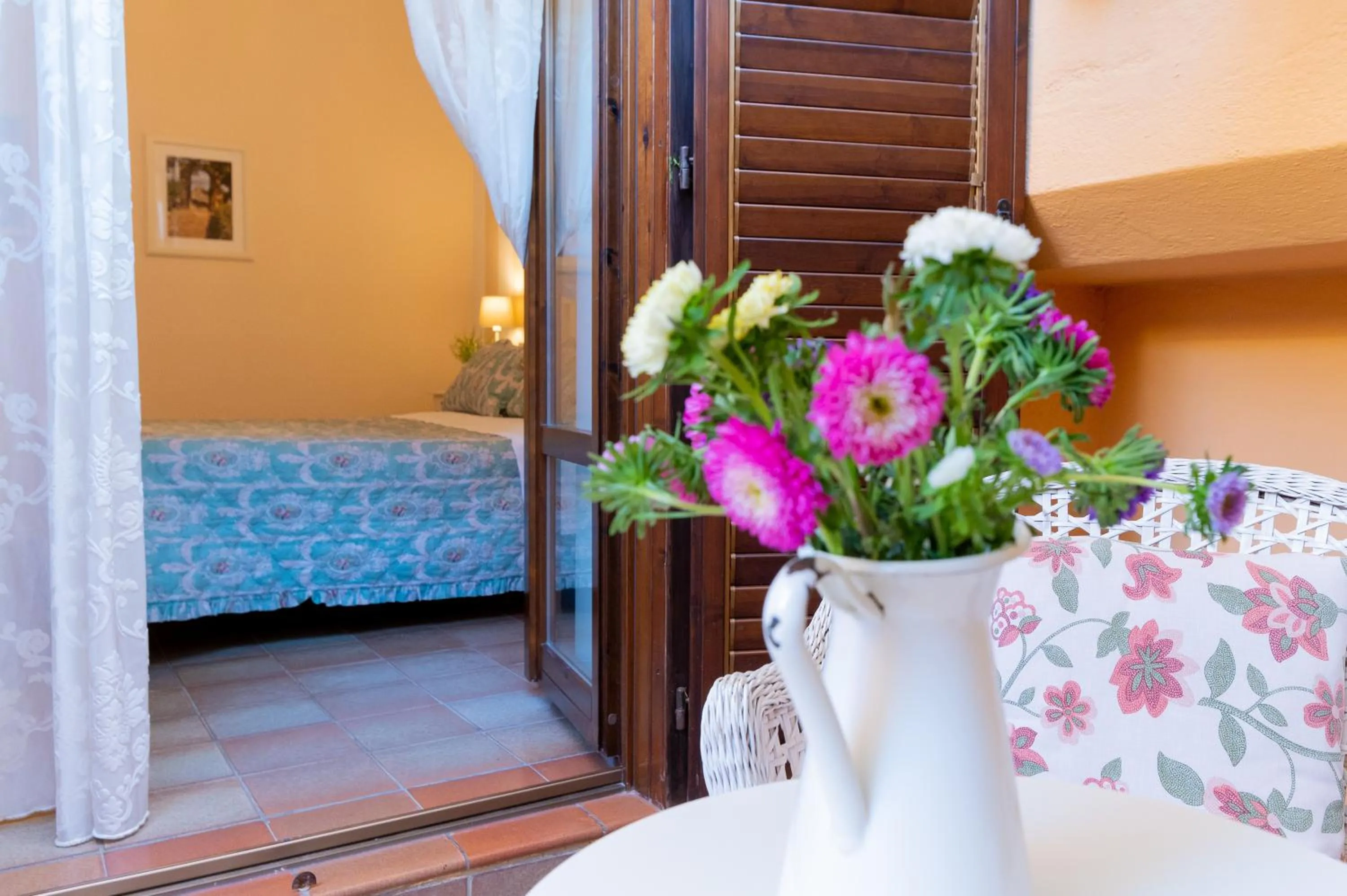 Balcony/Terrace, Bed in B&B Le Sorelle