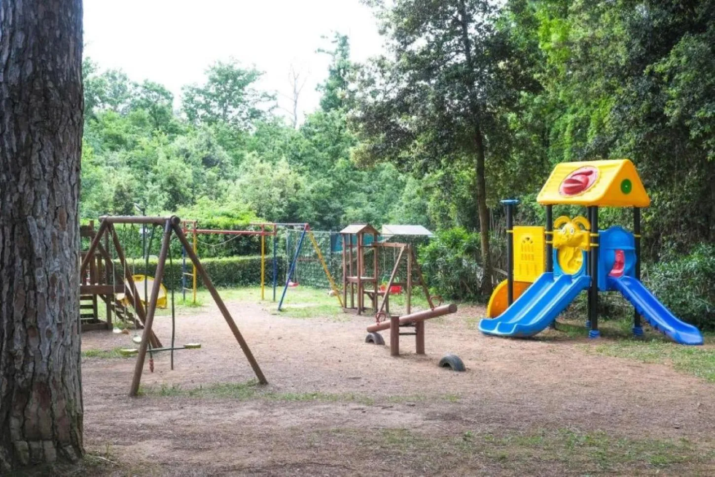 Children play ground in Residence with swimming-pool in Guardistallo surrounded by Nature