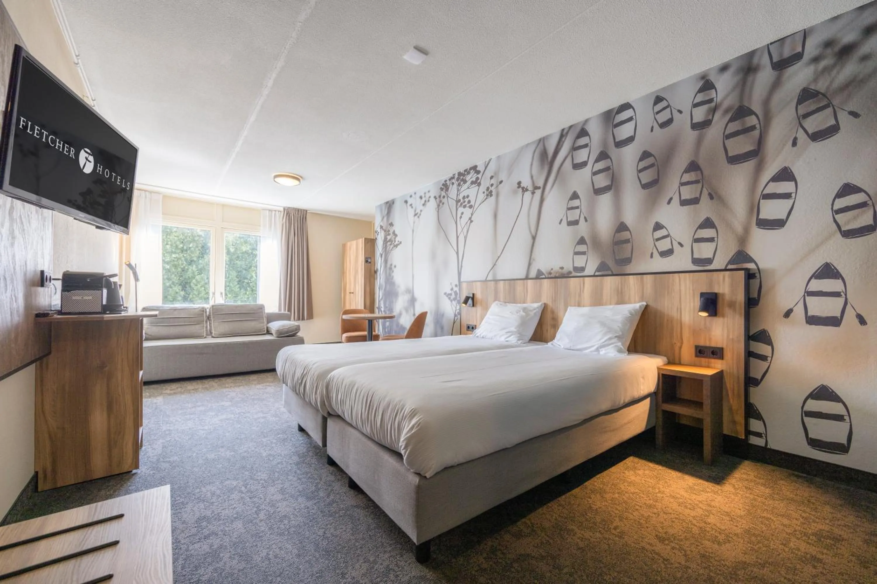 Bedroom, Bed in Fletcher Hotel Restaurant De Eese