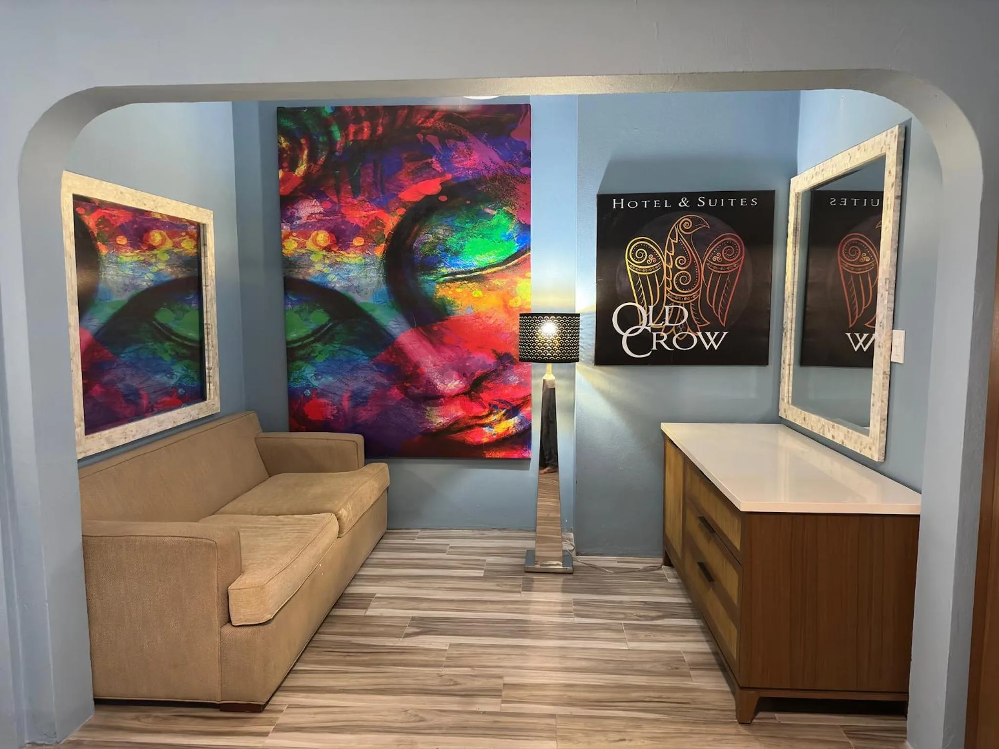 Seating area in Old Crow Hotel and Suites