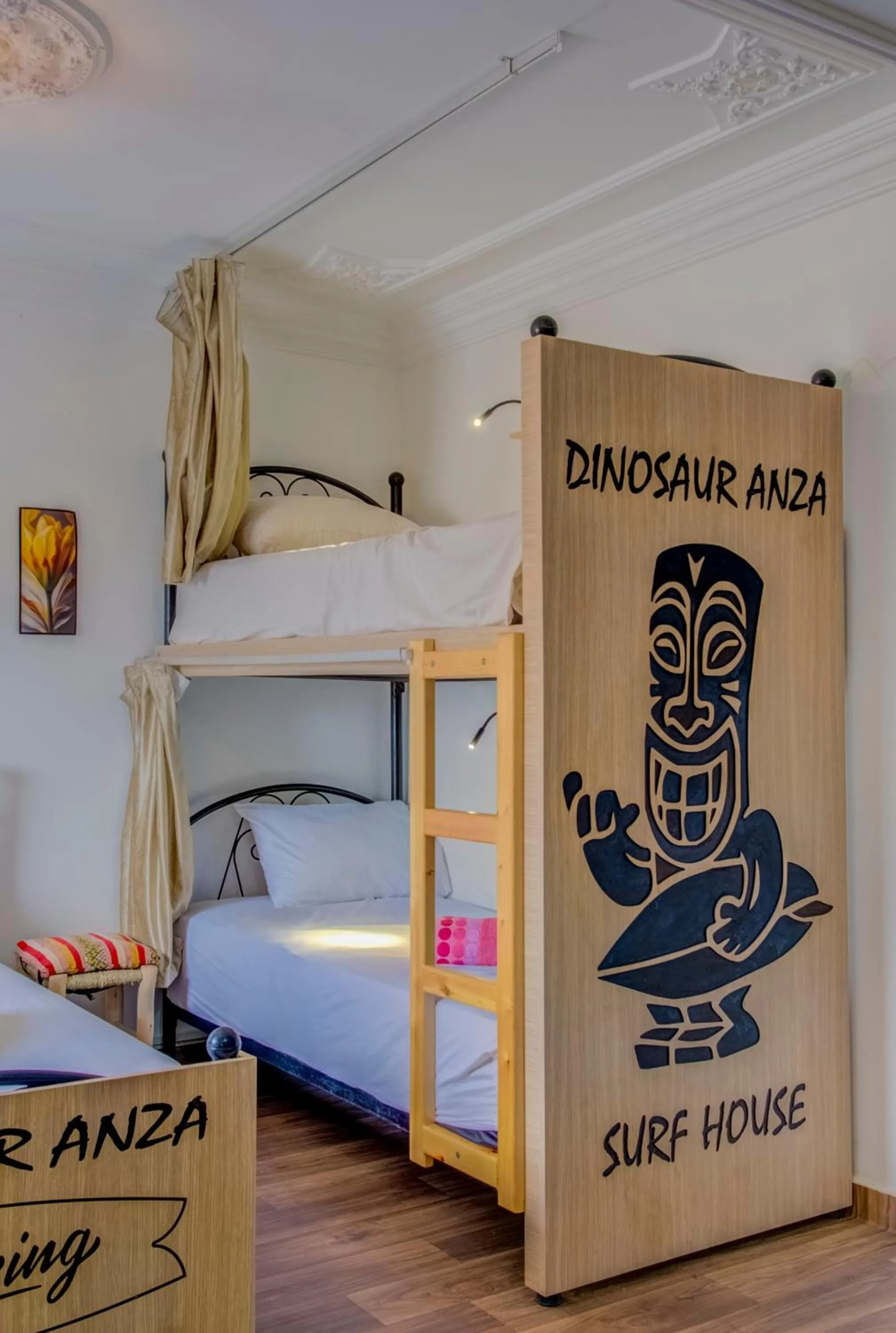 Bed in Dinosaur Anza Surf House