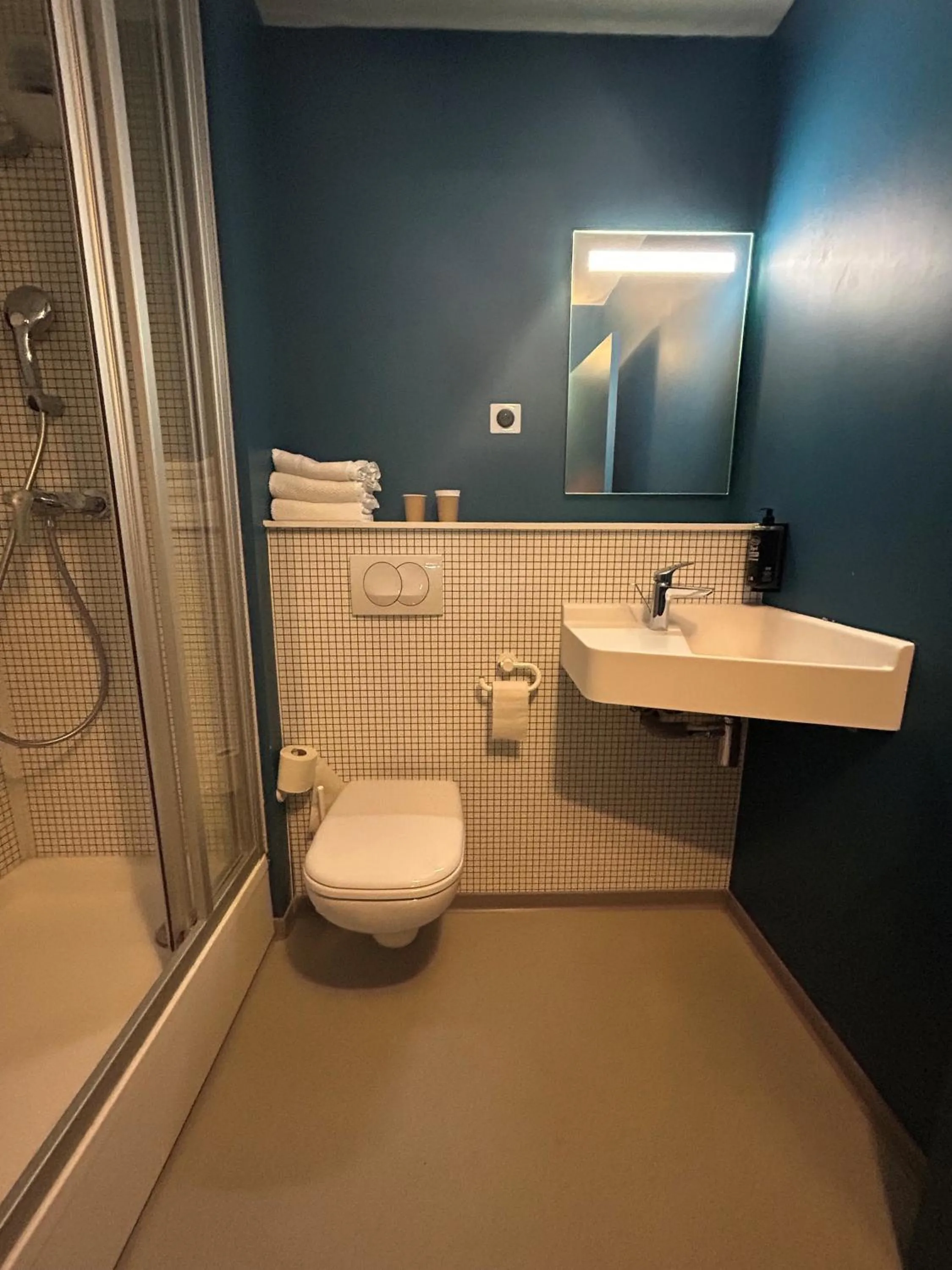 Bathroom in Ibis Budget Lyon Caluire Cité Internationale