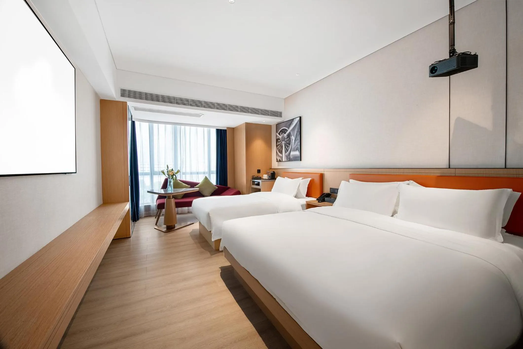 Bedroom, Bed in Rezen Select Hotel Guangzhou Baiyun Airport