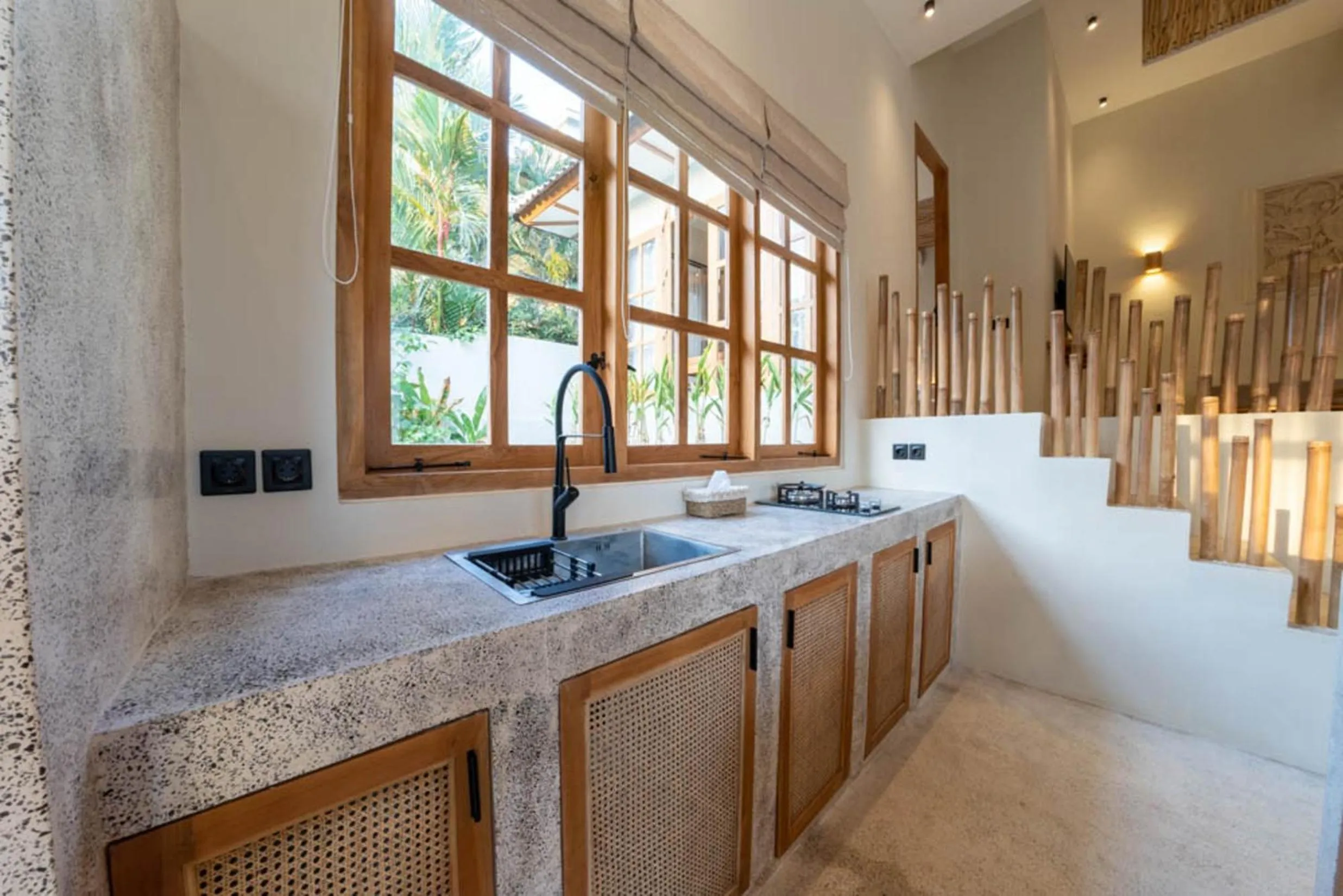 Kitchen or kitchenette in Semiramida Villa by EVDEkimi - Elegant 2BR with Pool, Open-air bath, Patio