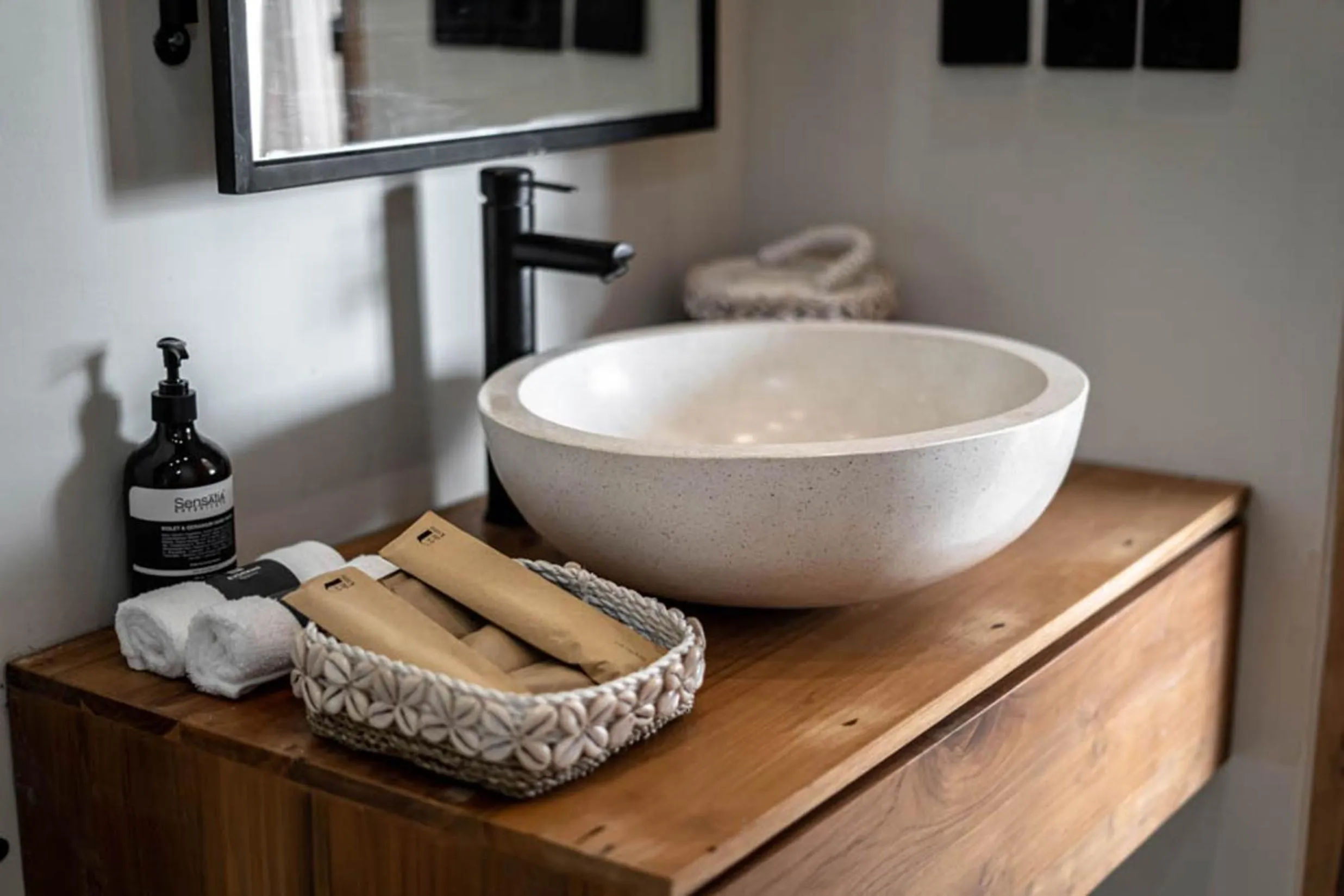 Bathroom in Semiramida Villa by EVDEkimi - Elegant 2BR with Pool, Open-air bath, Patio