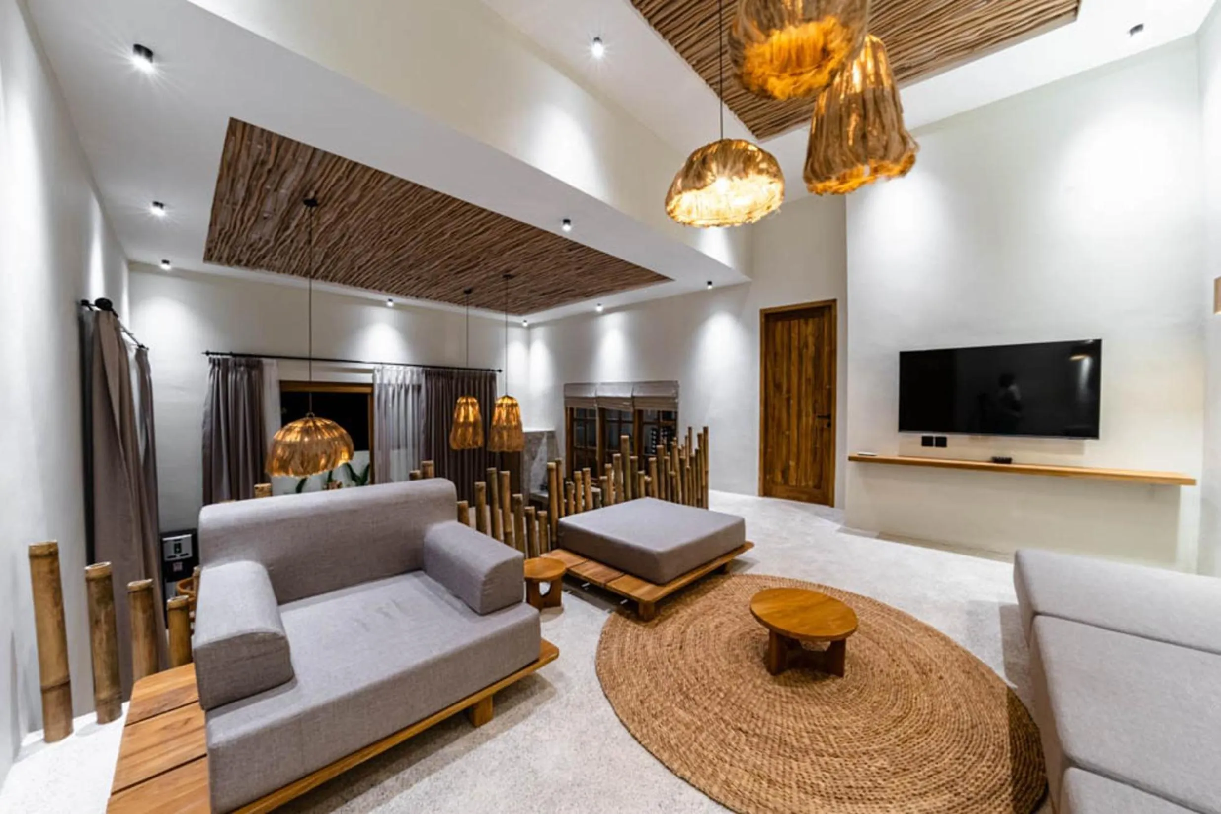 TV and multimedia in Semiramida Villa by EVDEkimi - Elegant 2BR with Pool, Open-air bath, Patio