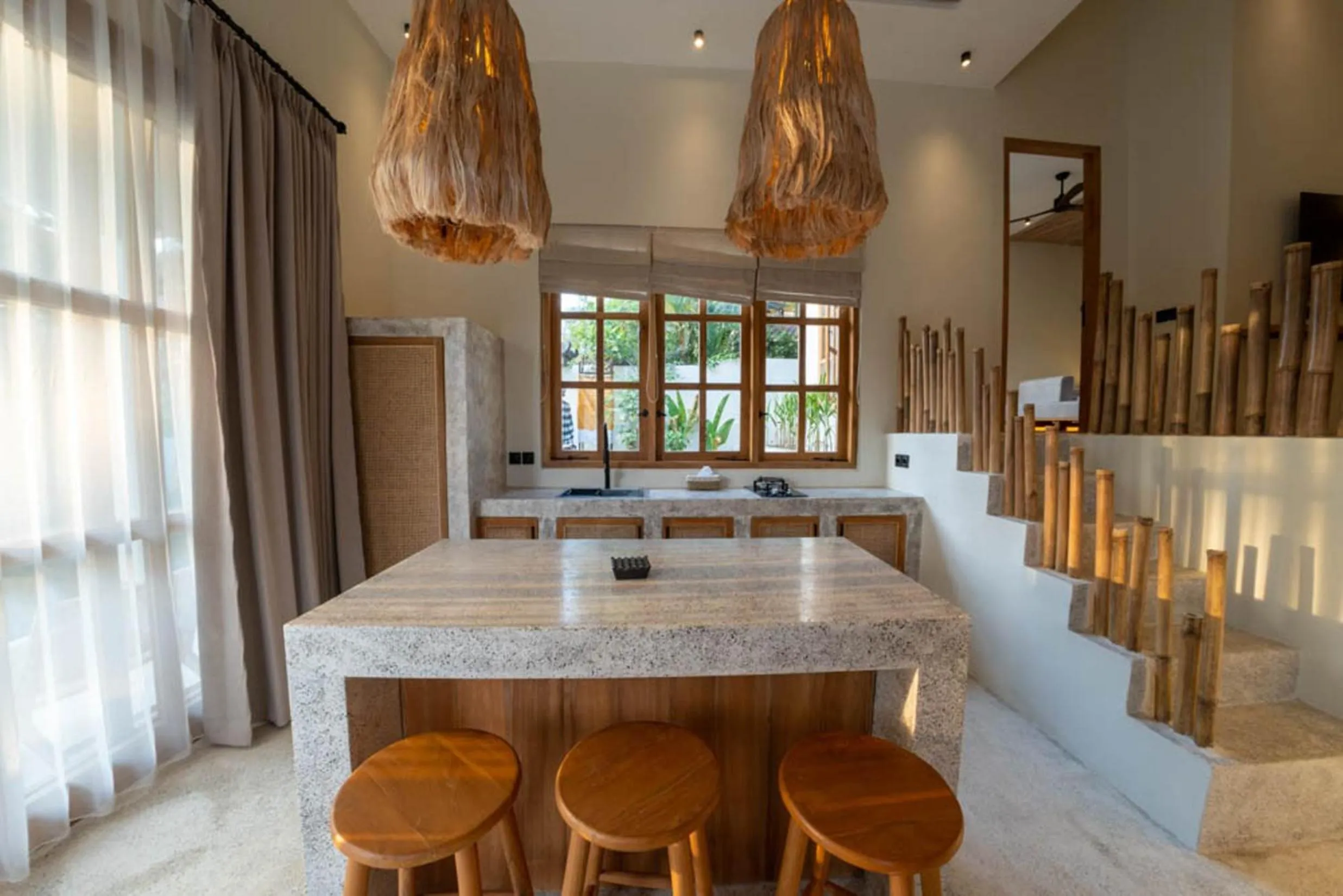 Kitchen or kitchenette in Semiramida Villa by EVDEkimi - Elegant 2BR with Pool, Open-air bath, Patio