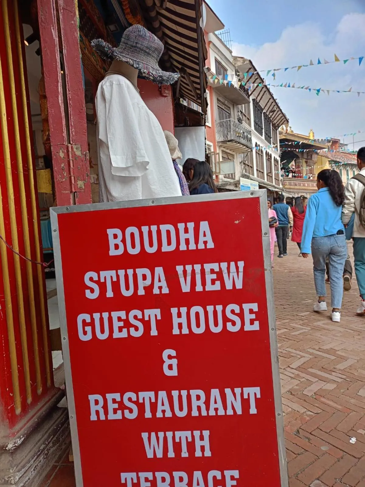 Street view in Boudha Stupa View Guest House