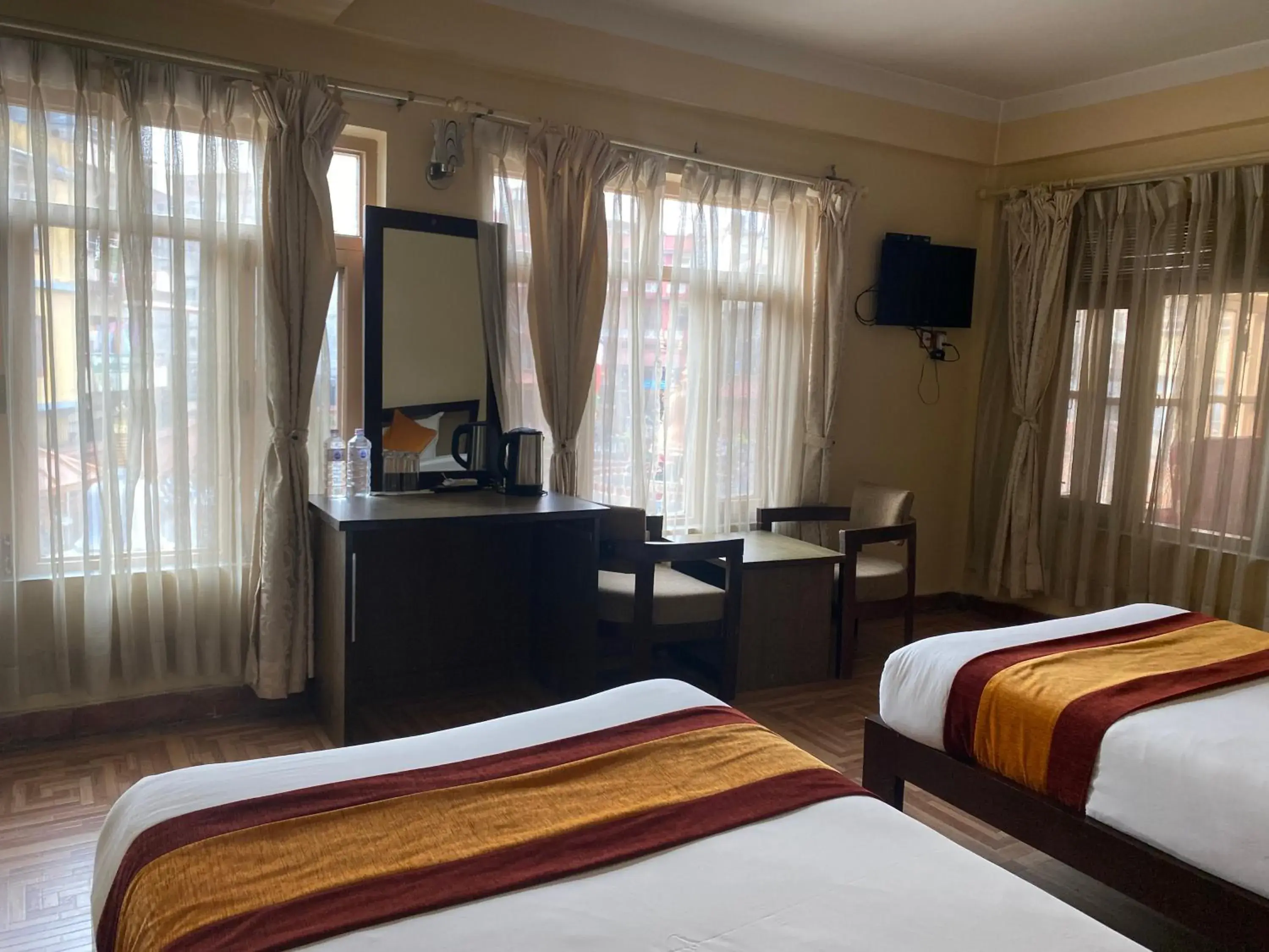 Bed in Boudha Stupa View Guest House Bed in Boudha Stupa View Guest House