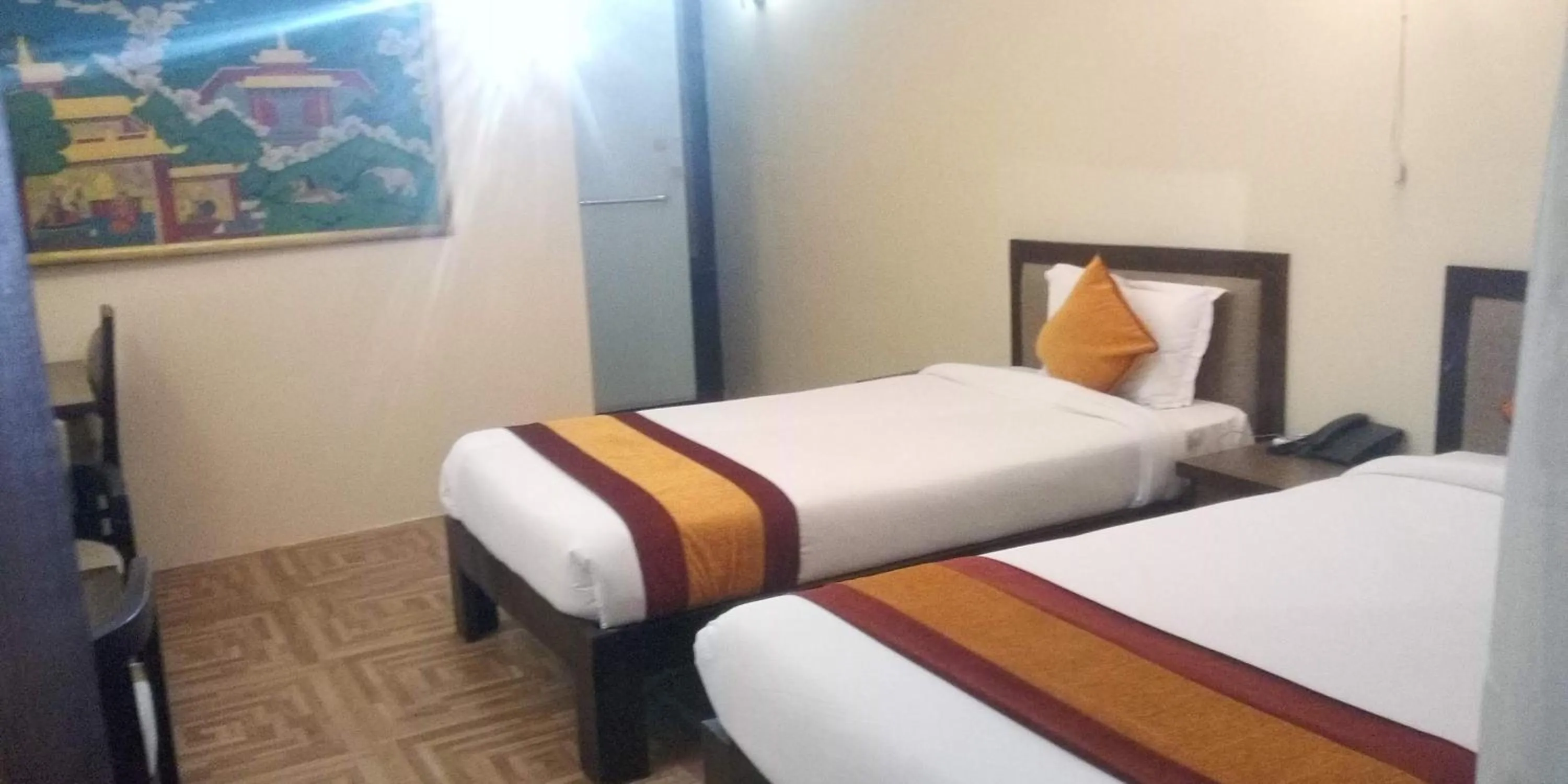 Bedroom, Bed in Boudha Stupa View Guest House