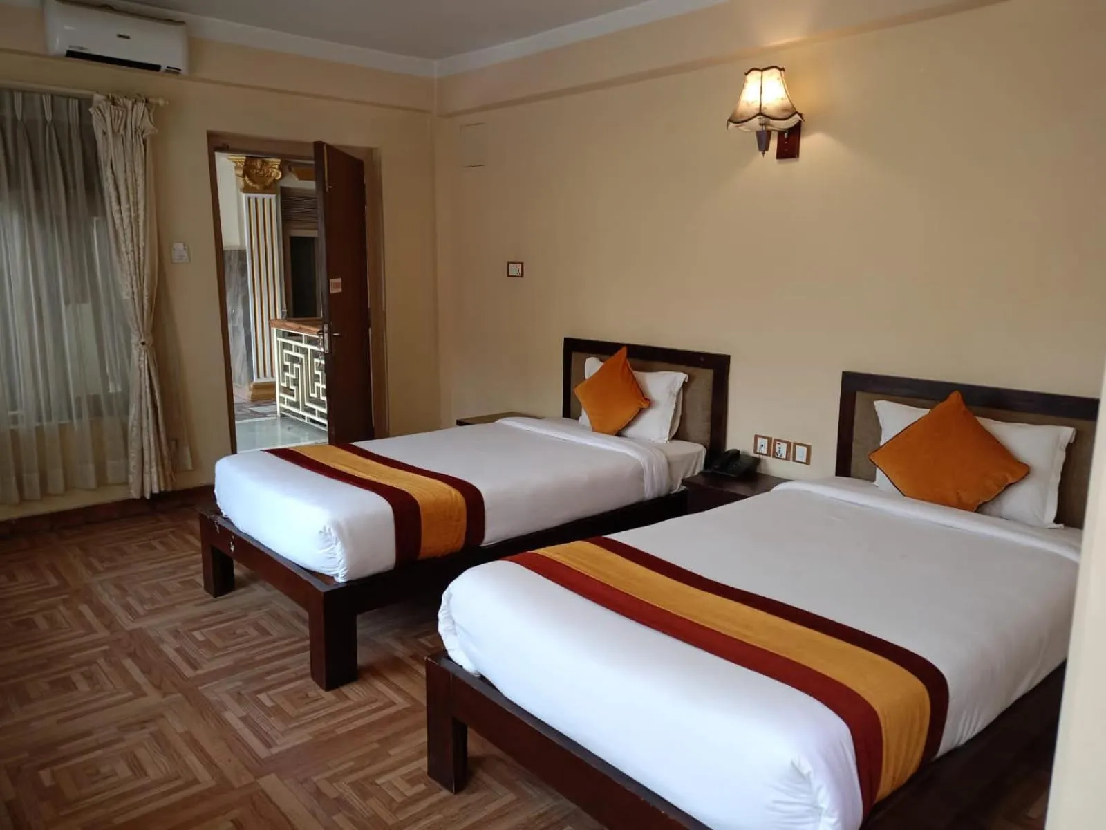 Photo of the whole room, Bed in Boudha Stupa View Guest House