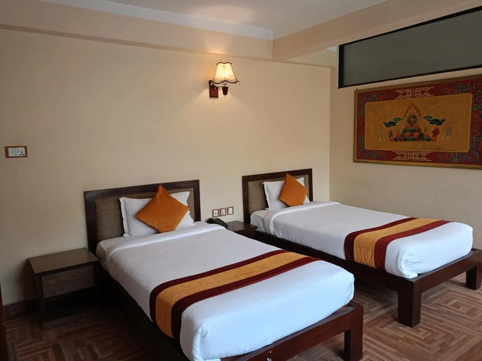 Bed in Boudha Stupa View Guest House