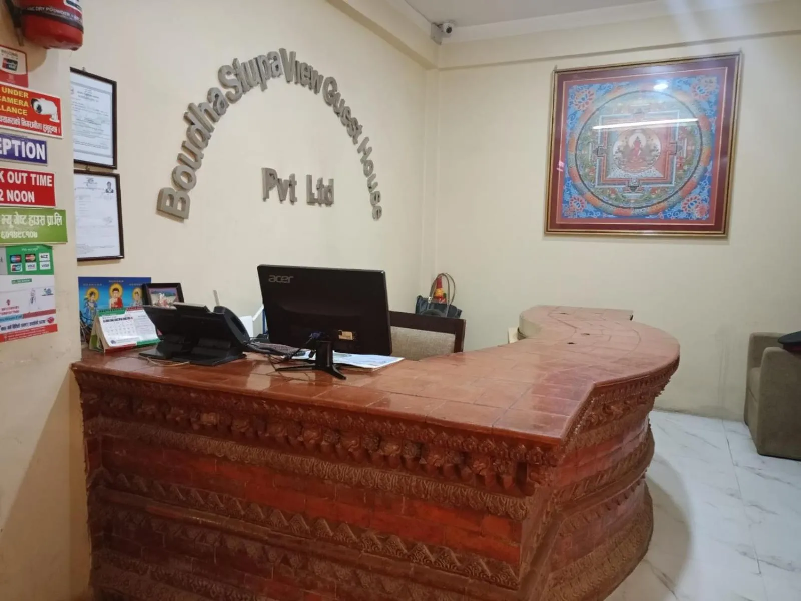 Lobby or reception in Boudha Stupa View Guest House