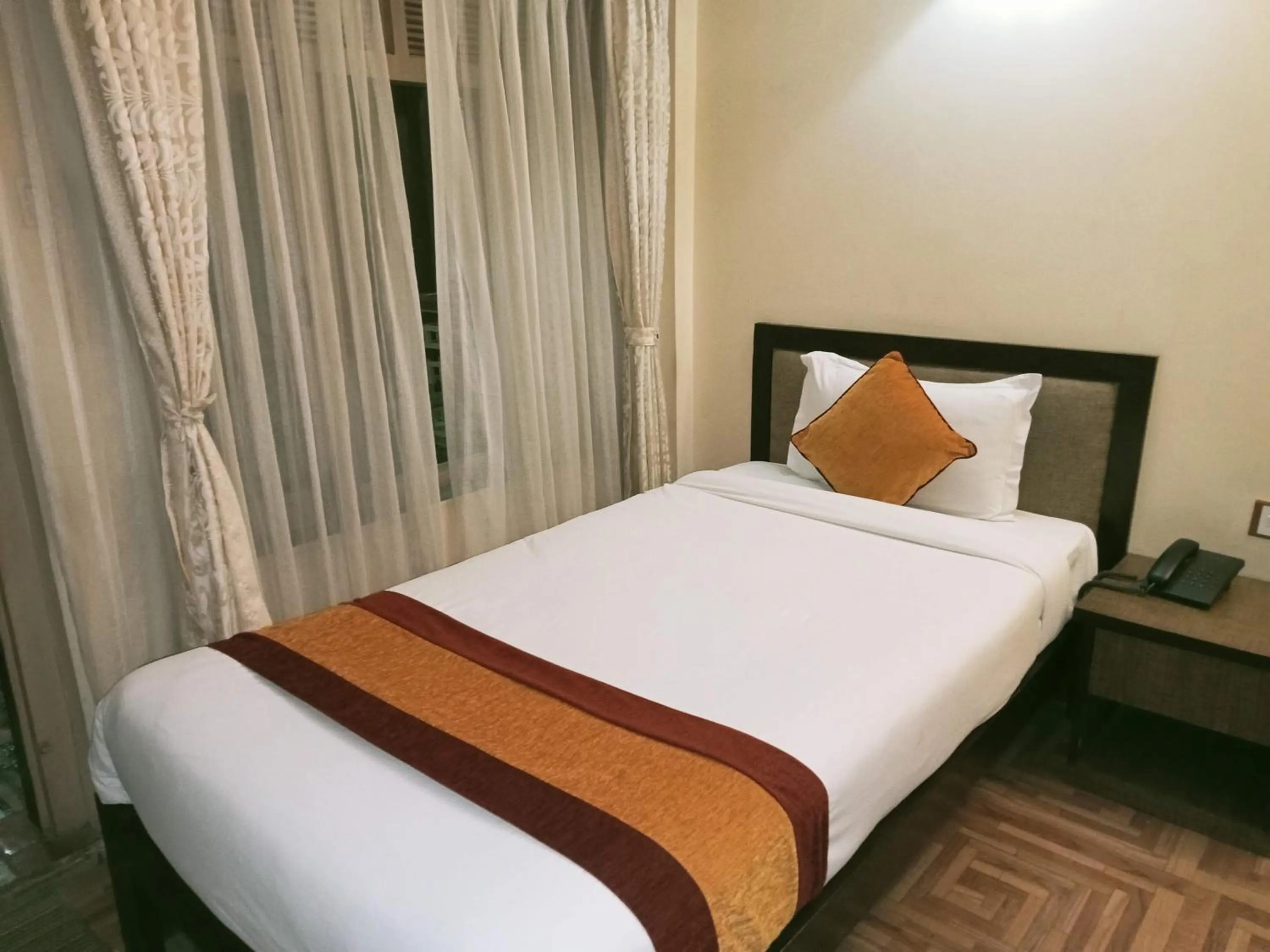 Bed in Boudha Stupa View Guest House
