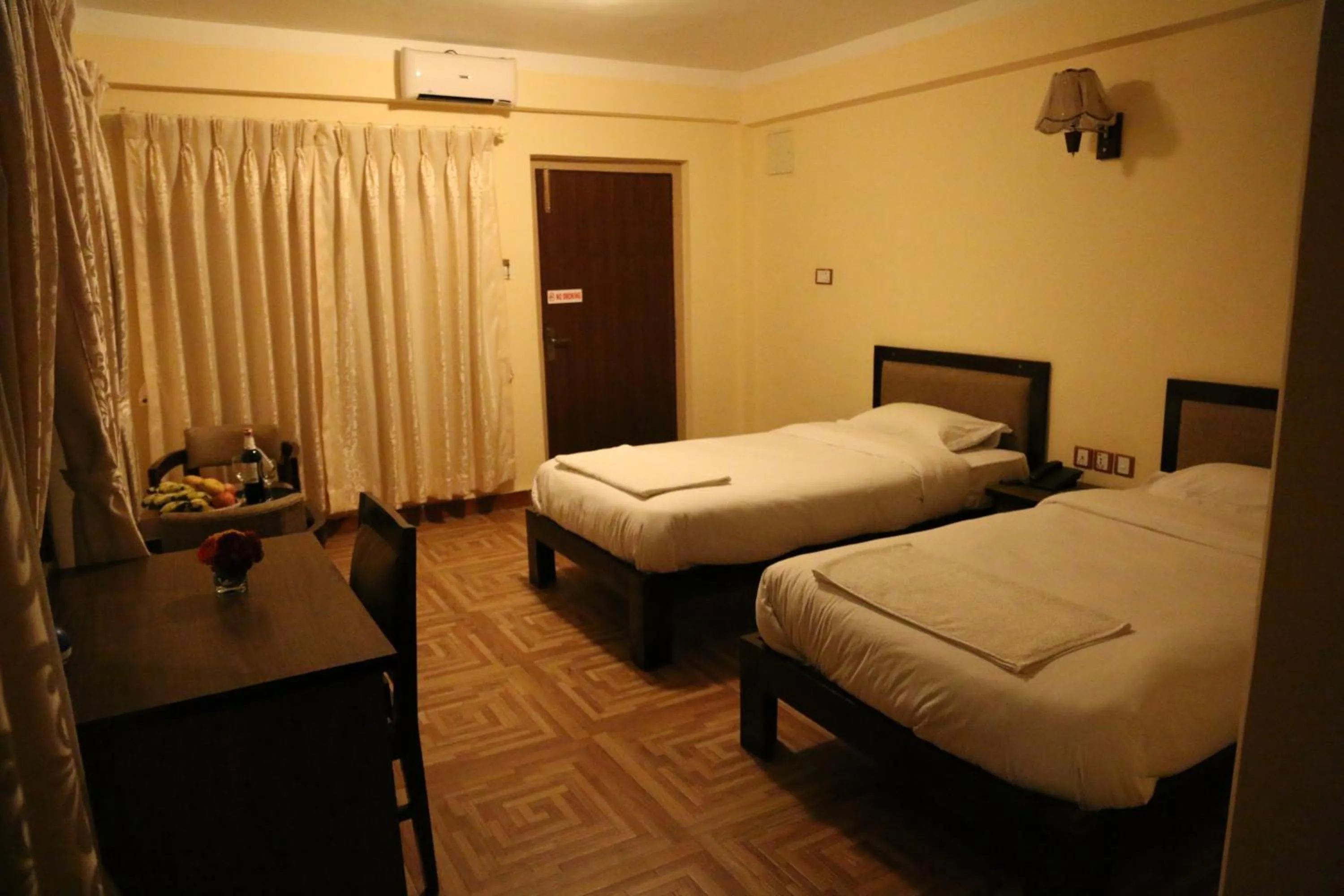 Bed in Boudha Stupa View Guest House