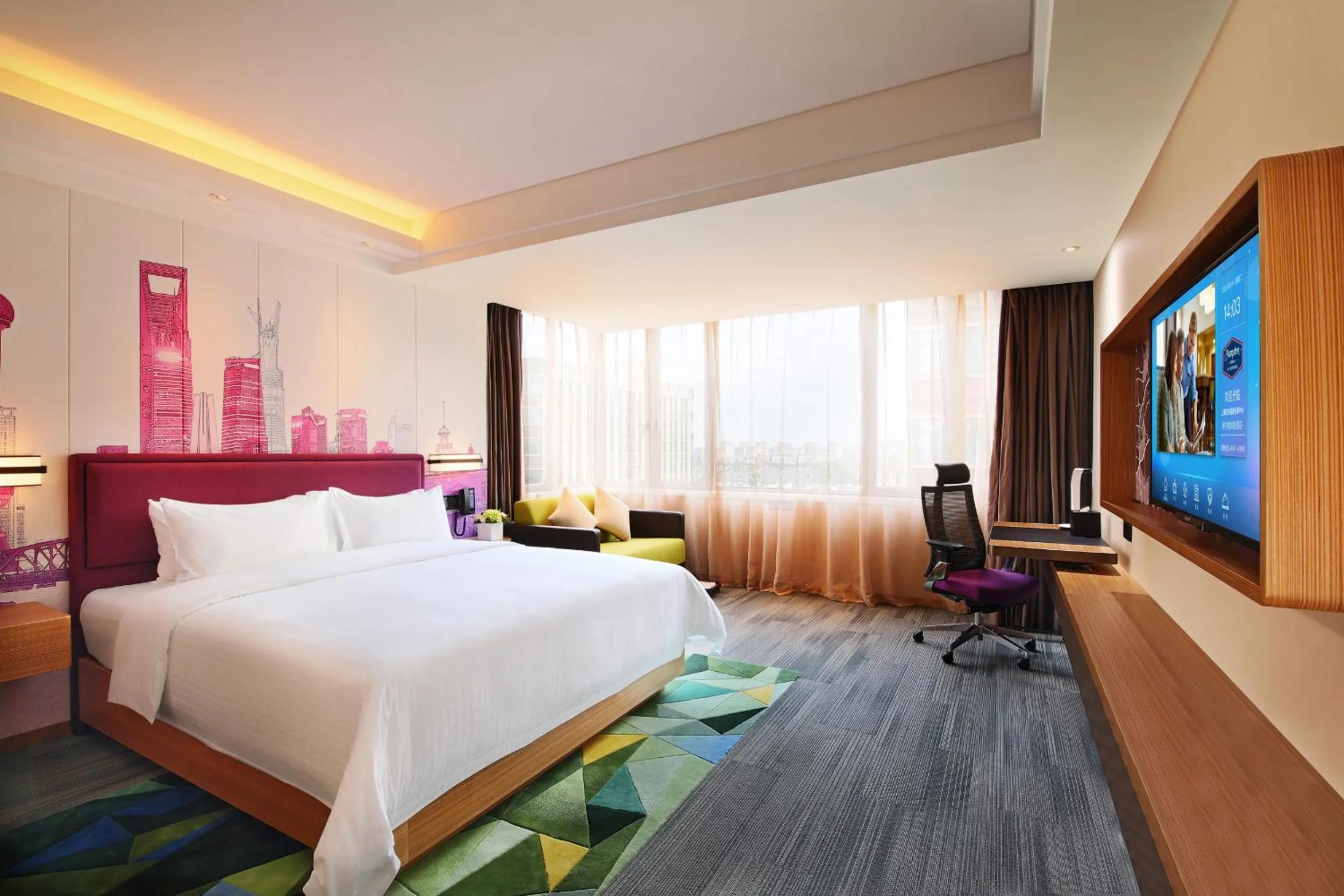 Bedroom, Bed in Hampton by Hilton Shanghai Hongqiao NECC