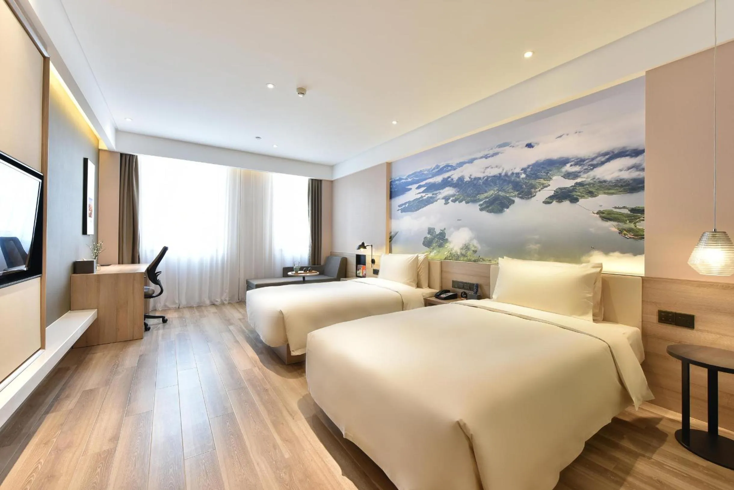 Seating area, Bed in Atour Hotel Beijing Yizhuang Mobile Silicon Valley