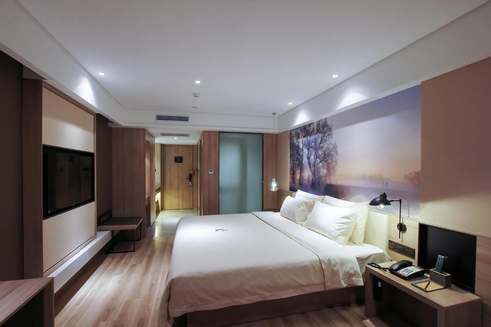 Bed in Atour Hotel Harbin Haxi High Speed Railway Station