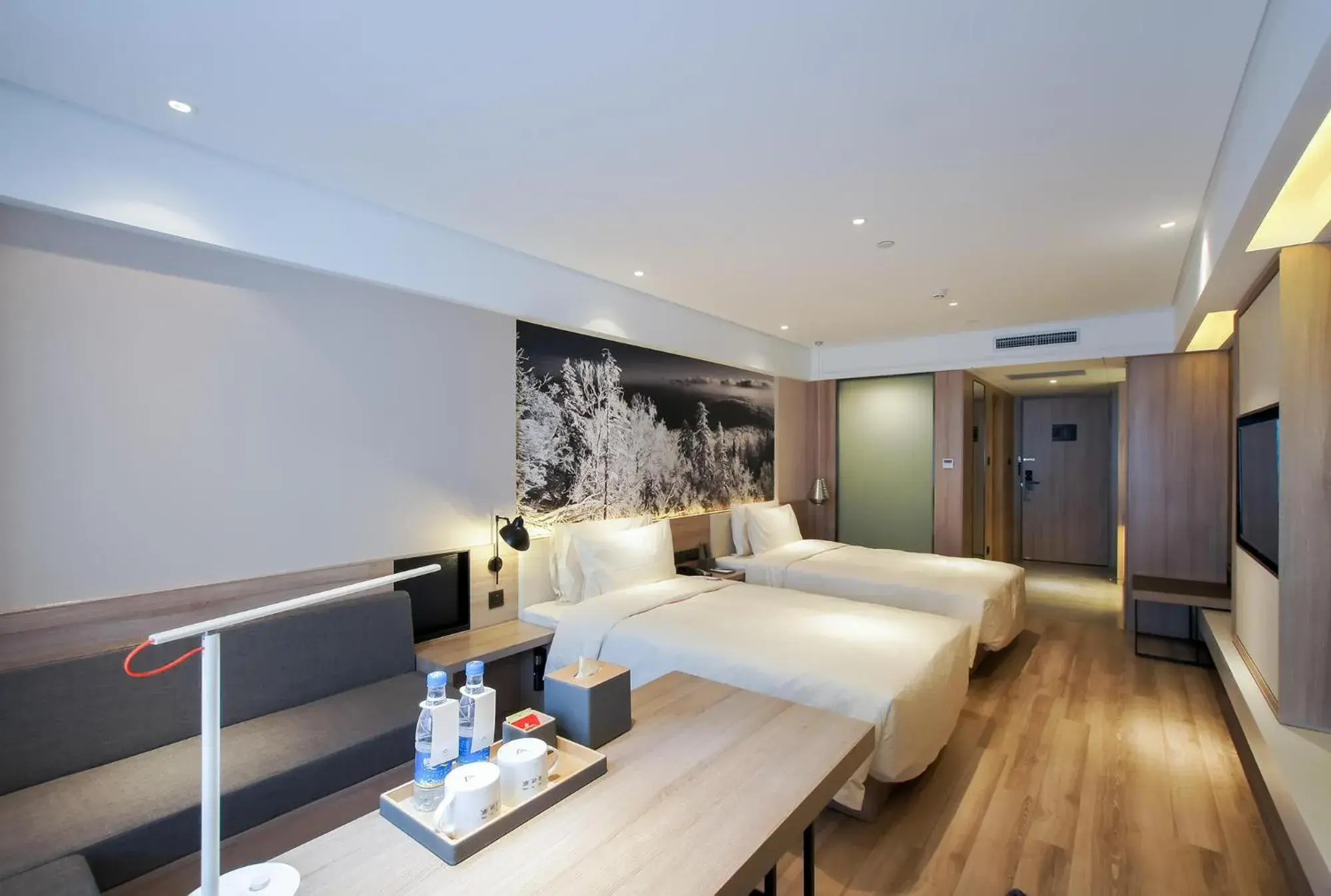 Bed in Atour Hotel Harbin Haxi High Speed Railway Station Bed in Atour Hotel Harbin Haxi High Speed Railway Station