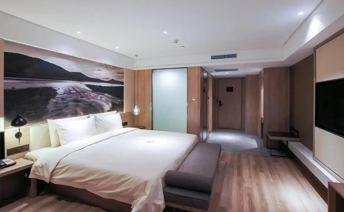 Bed in Atour Hotel Harbin Haxi High Speed Railway Station Bed in Atour Hotel Harbin Haxi High Speed Railway Station