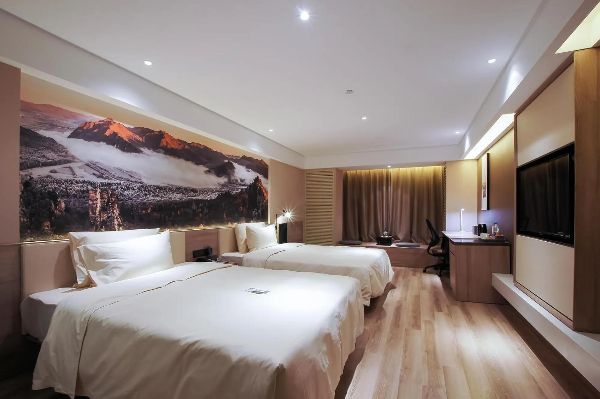 Bed in Atour Hotel Harbin Haxi High Speed Railway Station