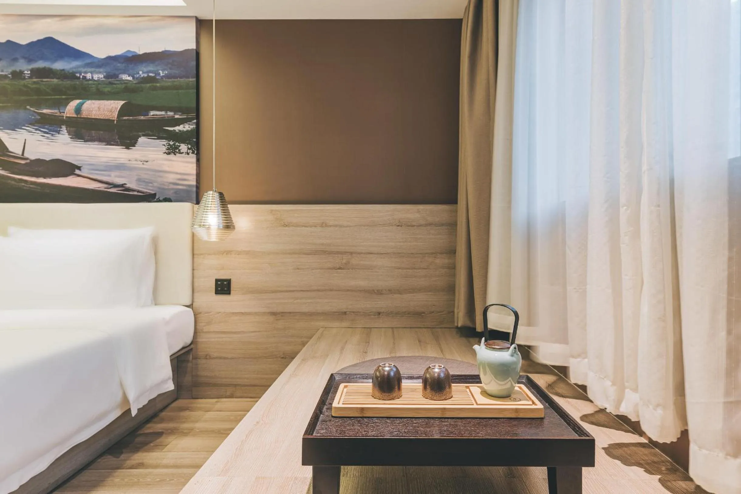 Bed in Atour Music Hotel Hangzhou West Lake