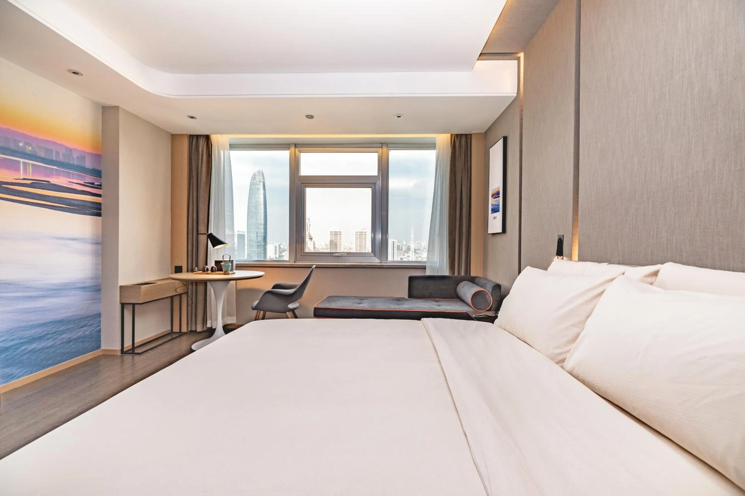 Bed in Atour Hotel Jinan Grand View Garden