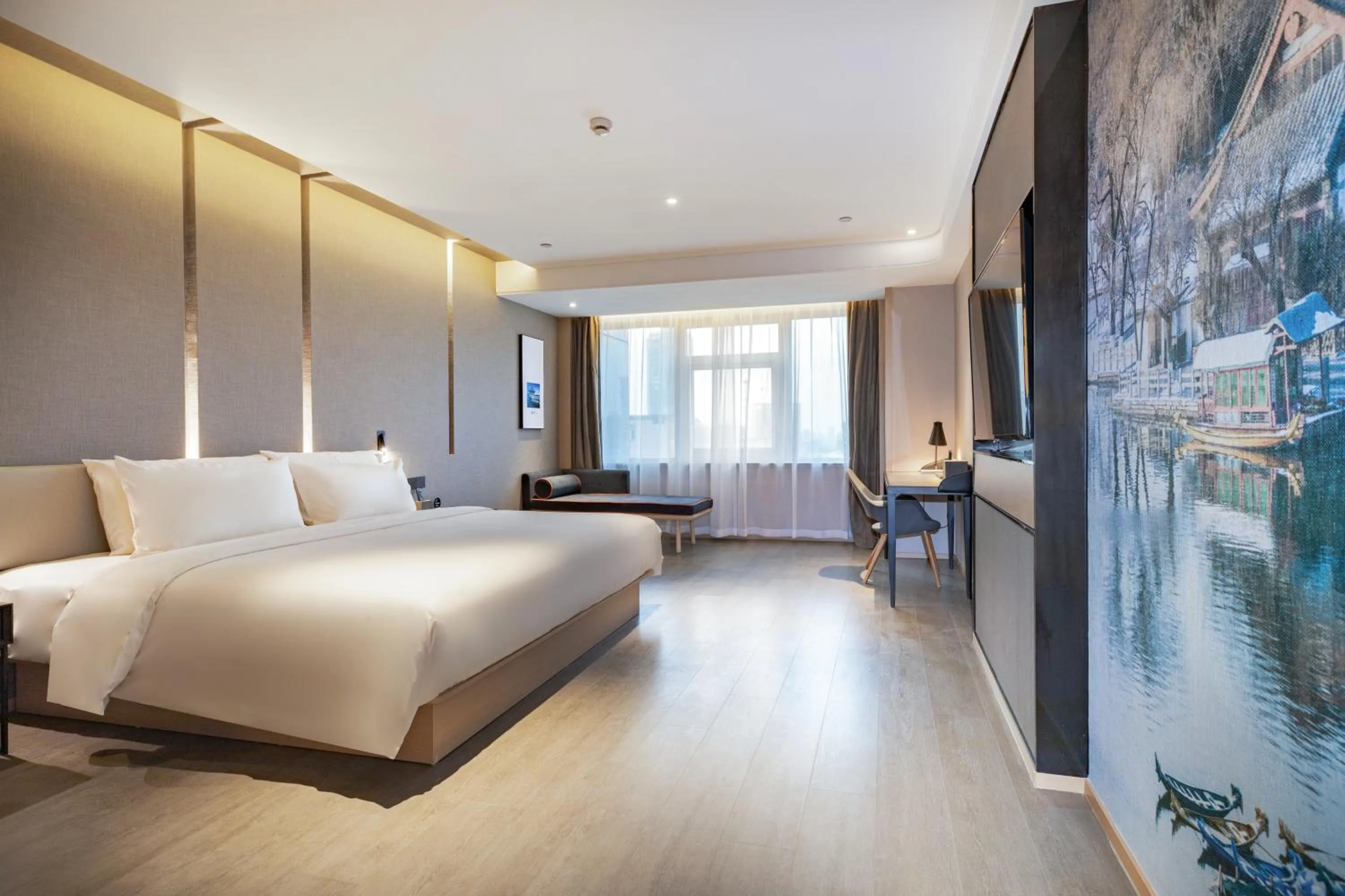 Bedroom, Bed in Atour Hotel Jinan Grand View Garden