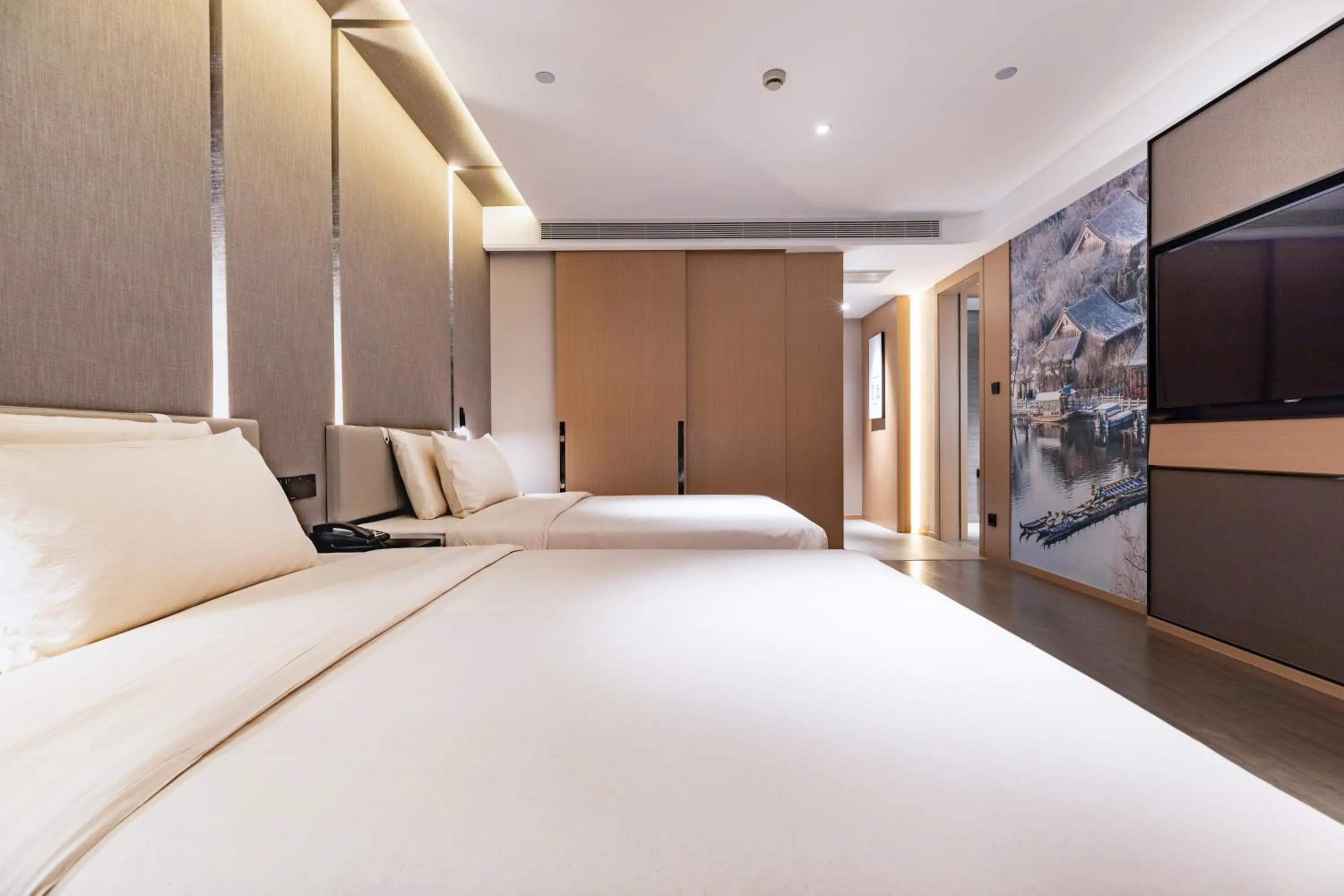 Bedroom, Bed in Atour Hotel Jinan Grand View Garden