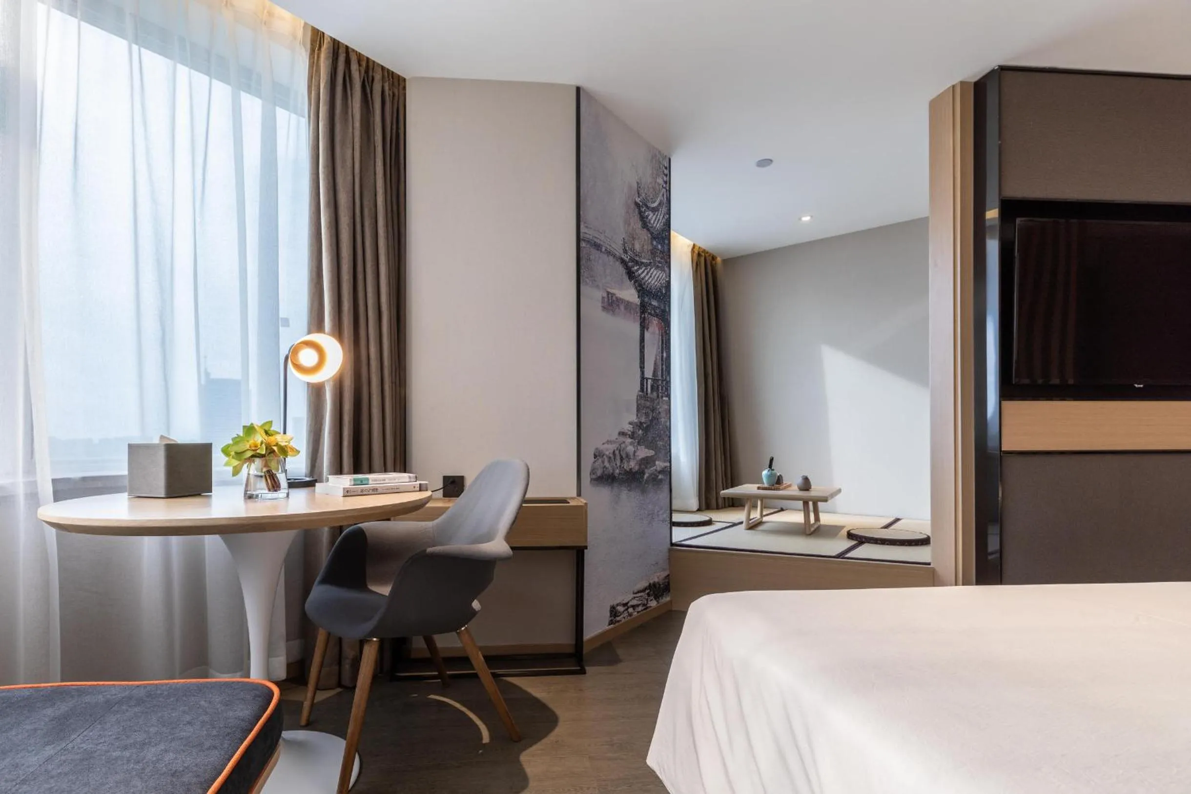 Bedroom, Bed in Atour Hotel Jinan Grand View Garden