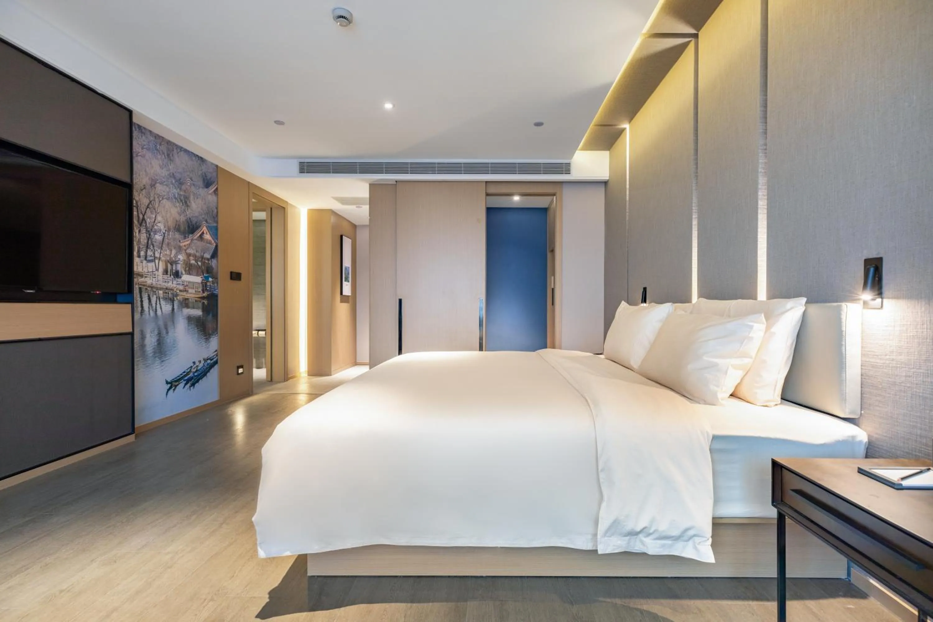 Bed in Atour Hotel Jinan Grand View Garden