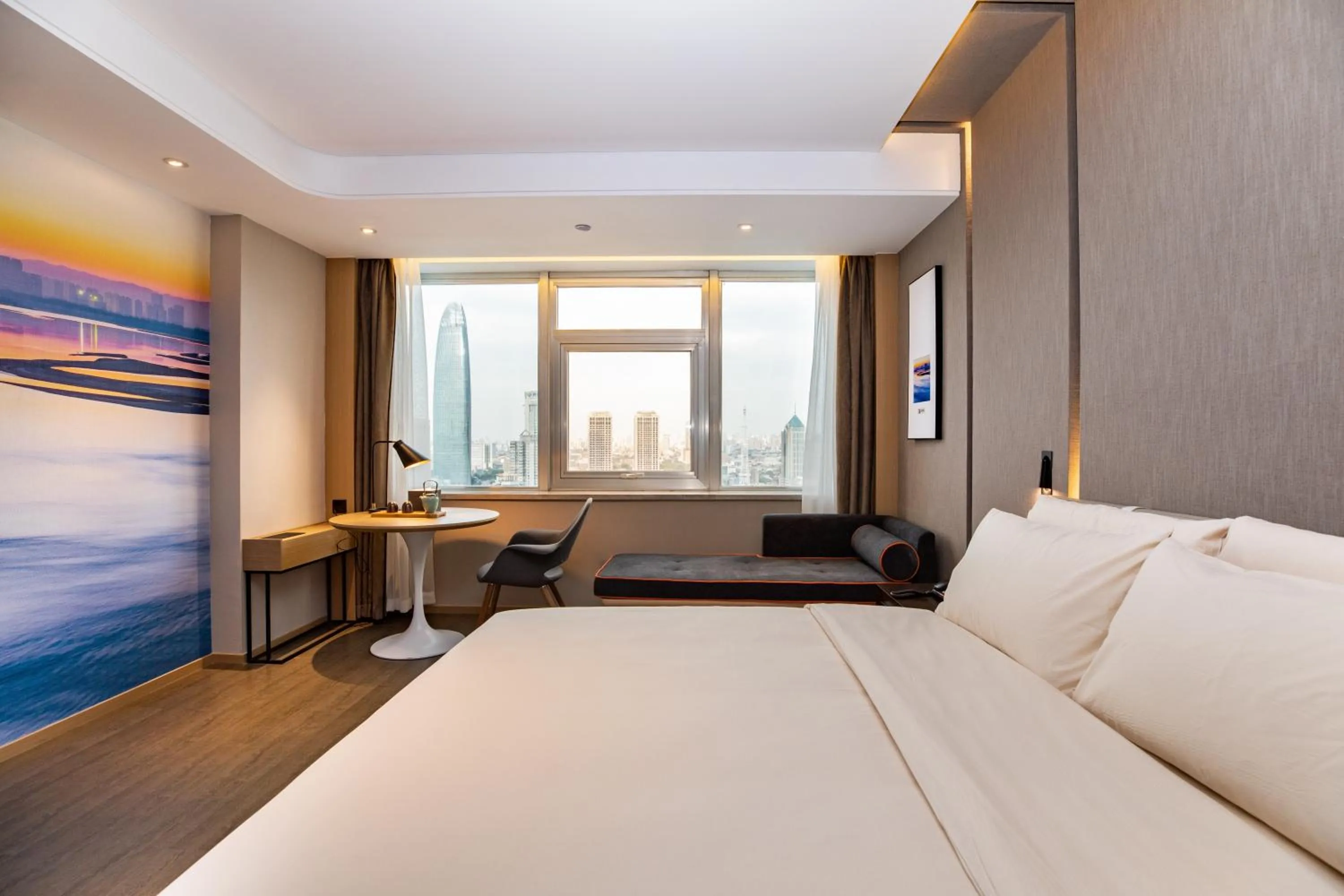 Bed in Atour Hotel Jinan Grand View Garden