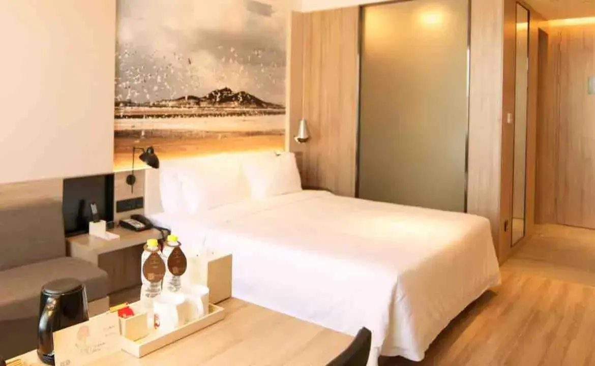 Bed in Atour Hotel Yantai South Station Yingchun Street Bed in Atour Hotel Yantai South Station Yingchun Street