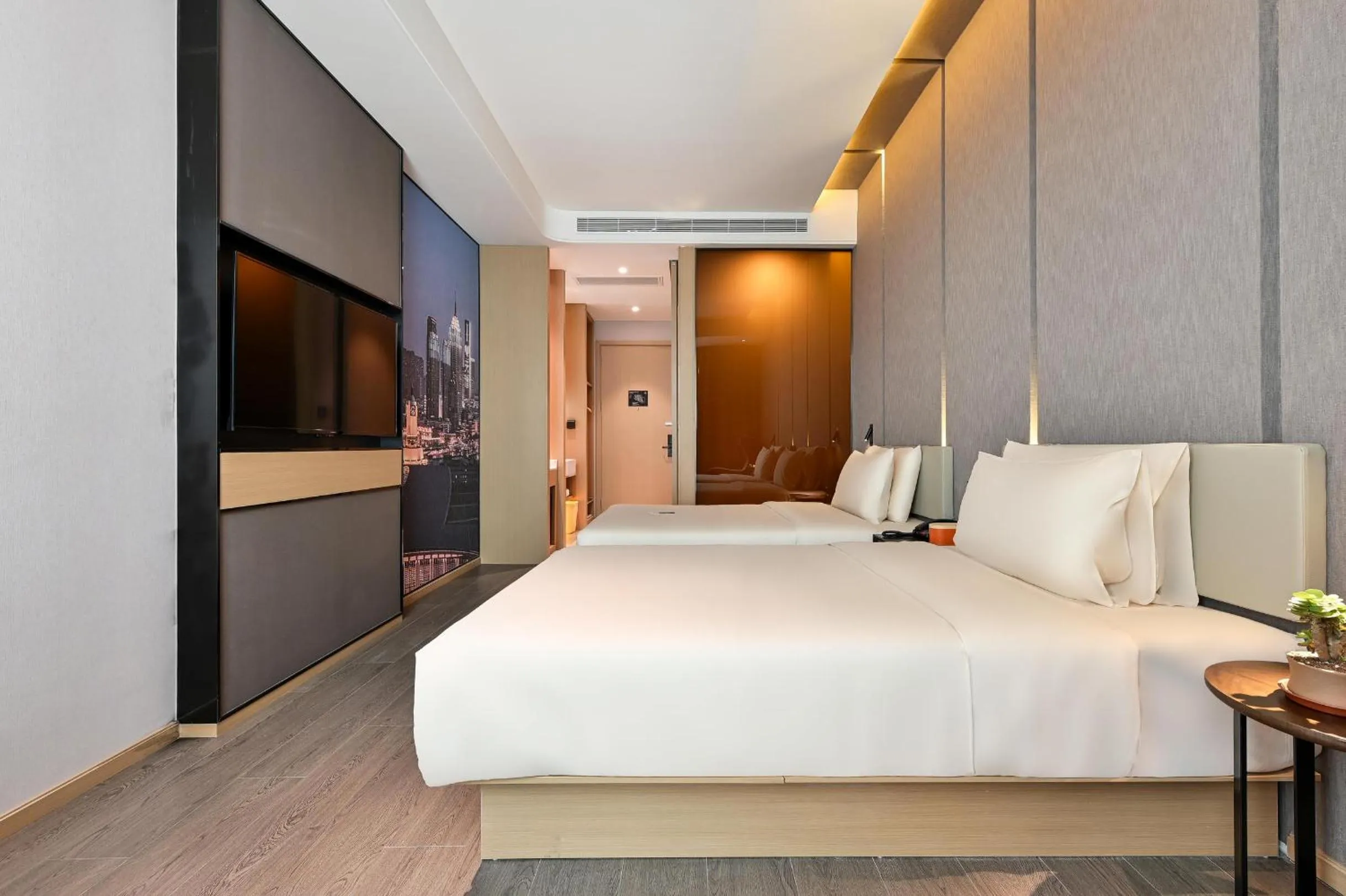 Bed in Atour Hotel Tianjin Eye