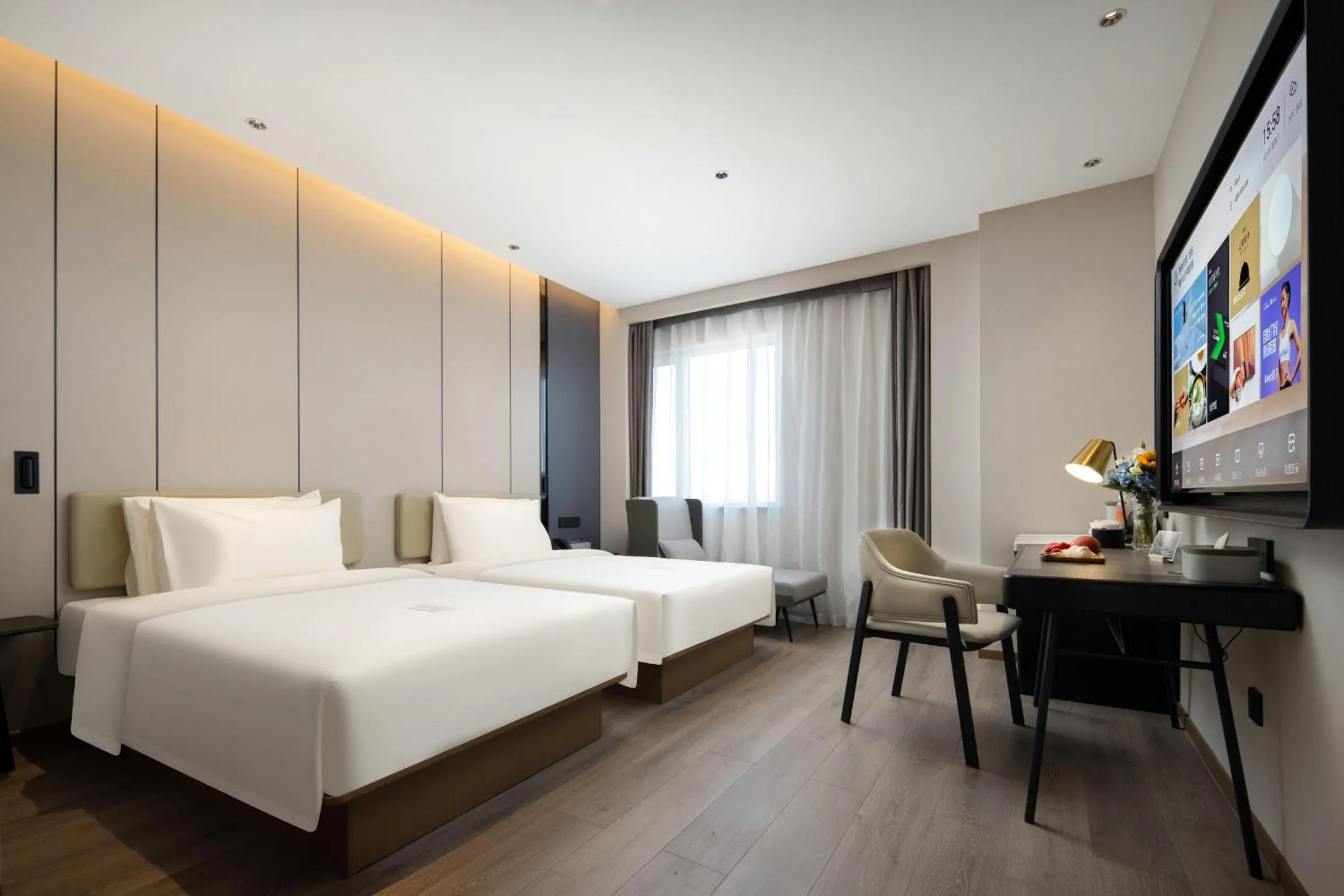 Bed in Atour Hotel Tianjin Zhongbei Haitai Industrial Park