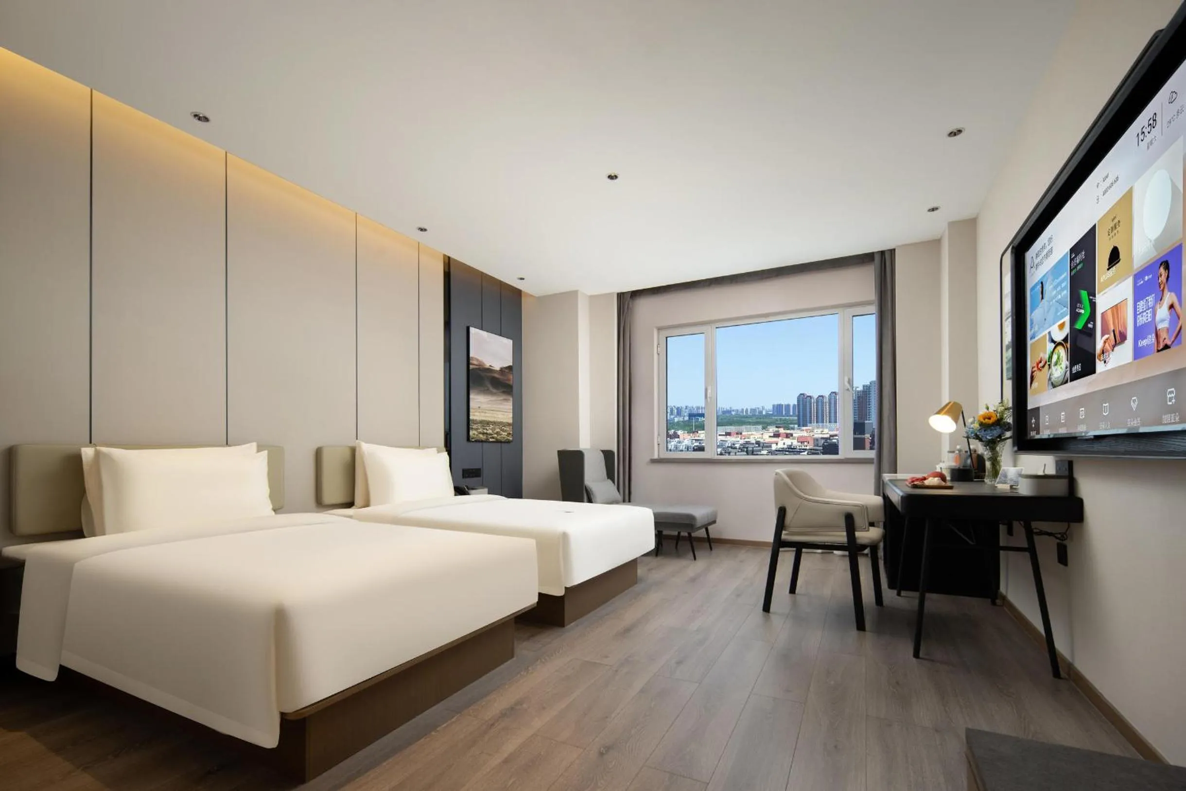 Bed in Atour Hotel Tianjin Zhongbei Haitai Industrial Park
