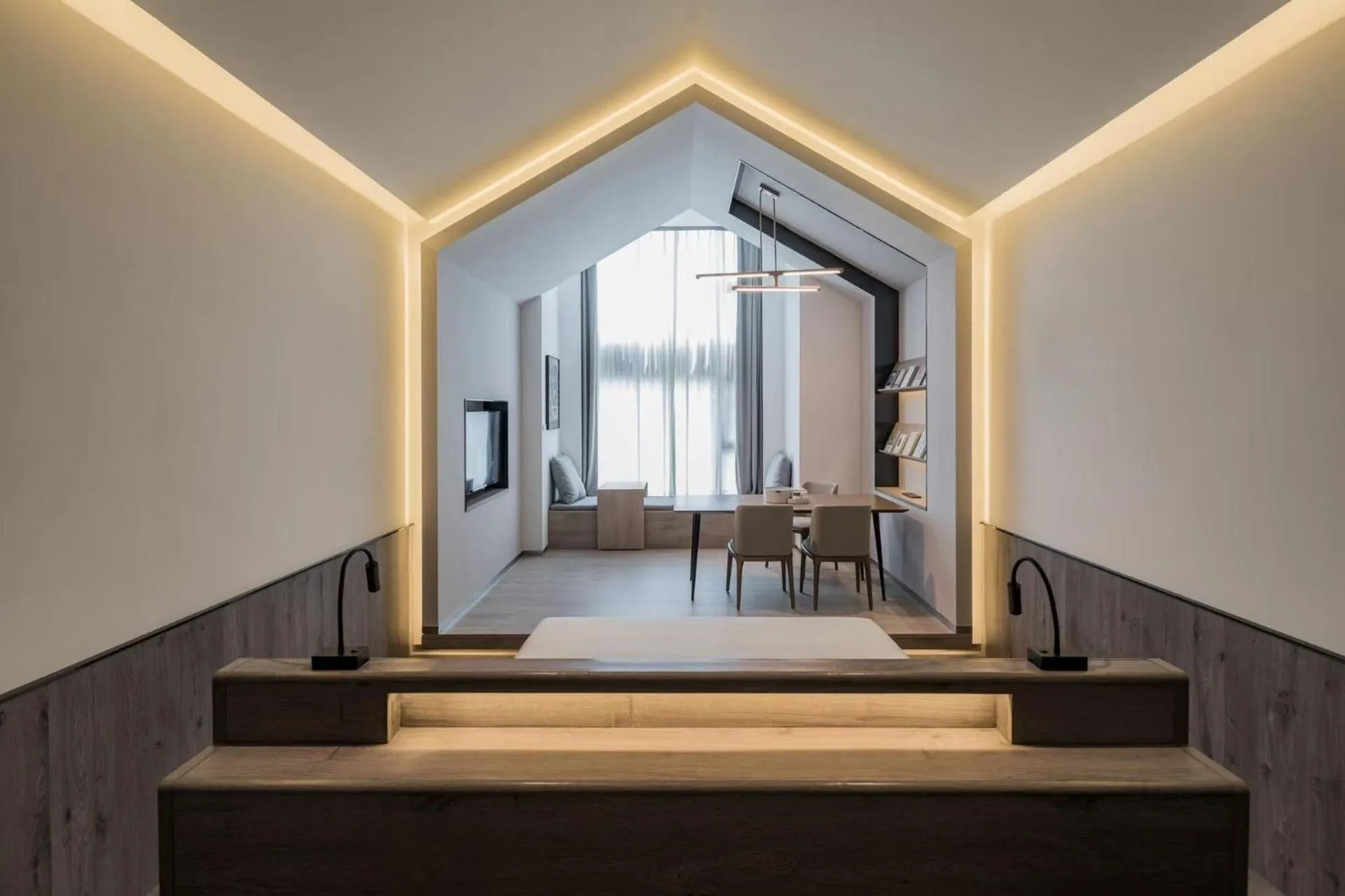 Photo of the whole room in Atour S Hotel Shanghai Hongqiao Center Aegean-Late night Congee