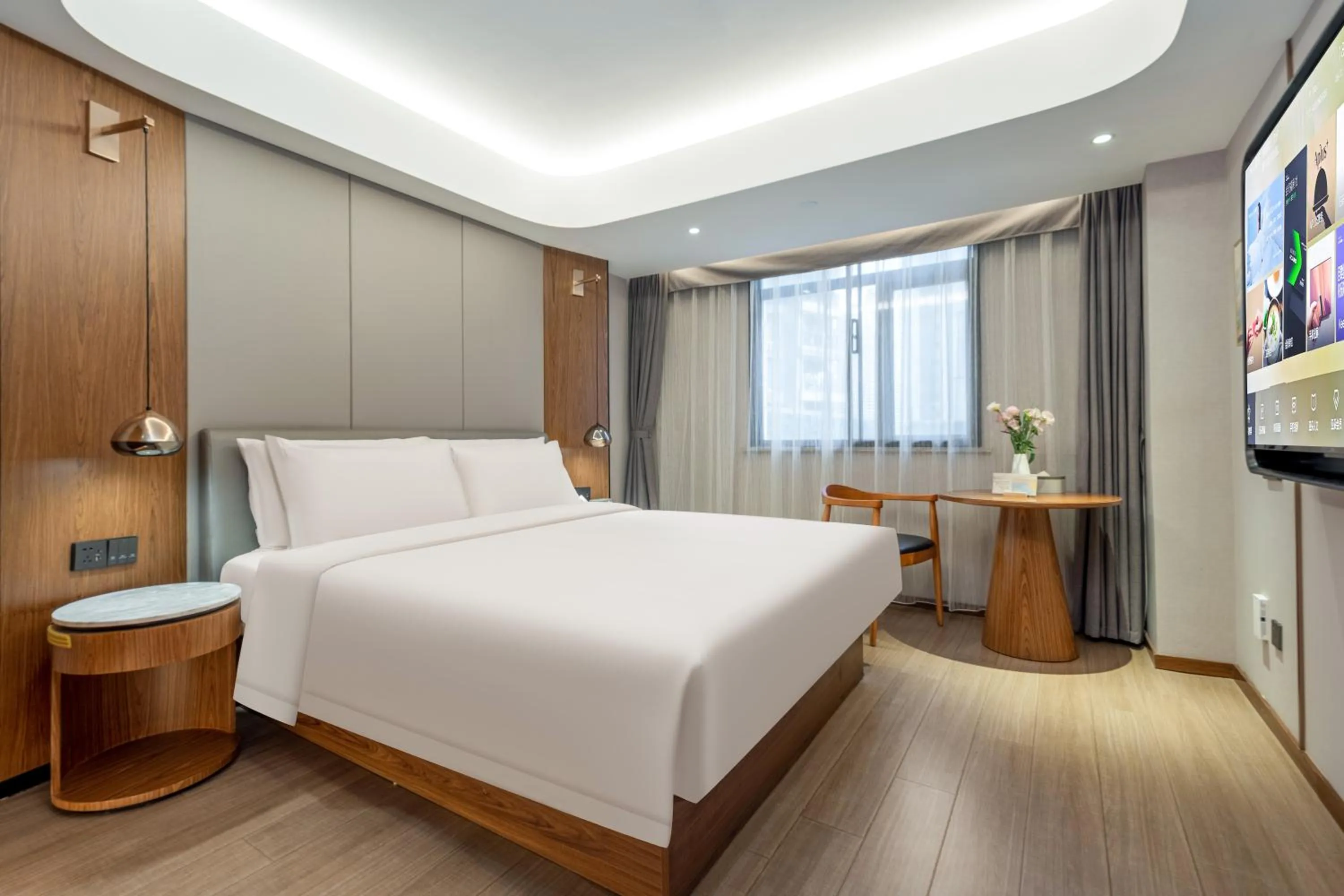 Bed in Atour X Hotel Shanghai Lujiazui Binjiang Avenue