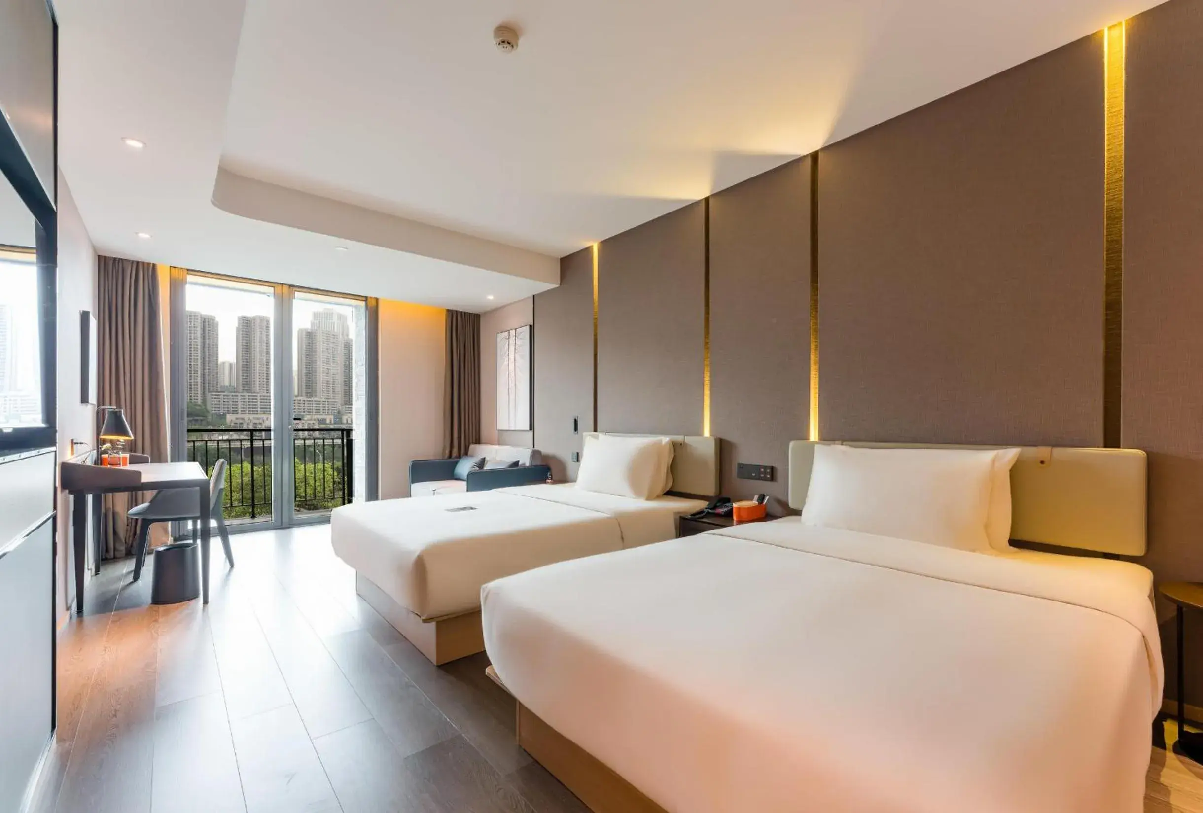 Bed in Atour Hotel Chongqing Tiandi NetEase Cloud Music Bed in Atour Hotel Chongqing Tiandi NetEase Cloud Music