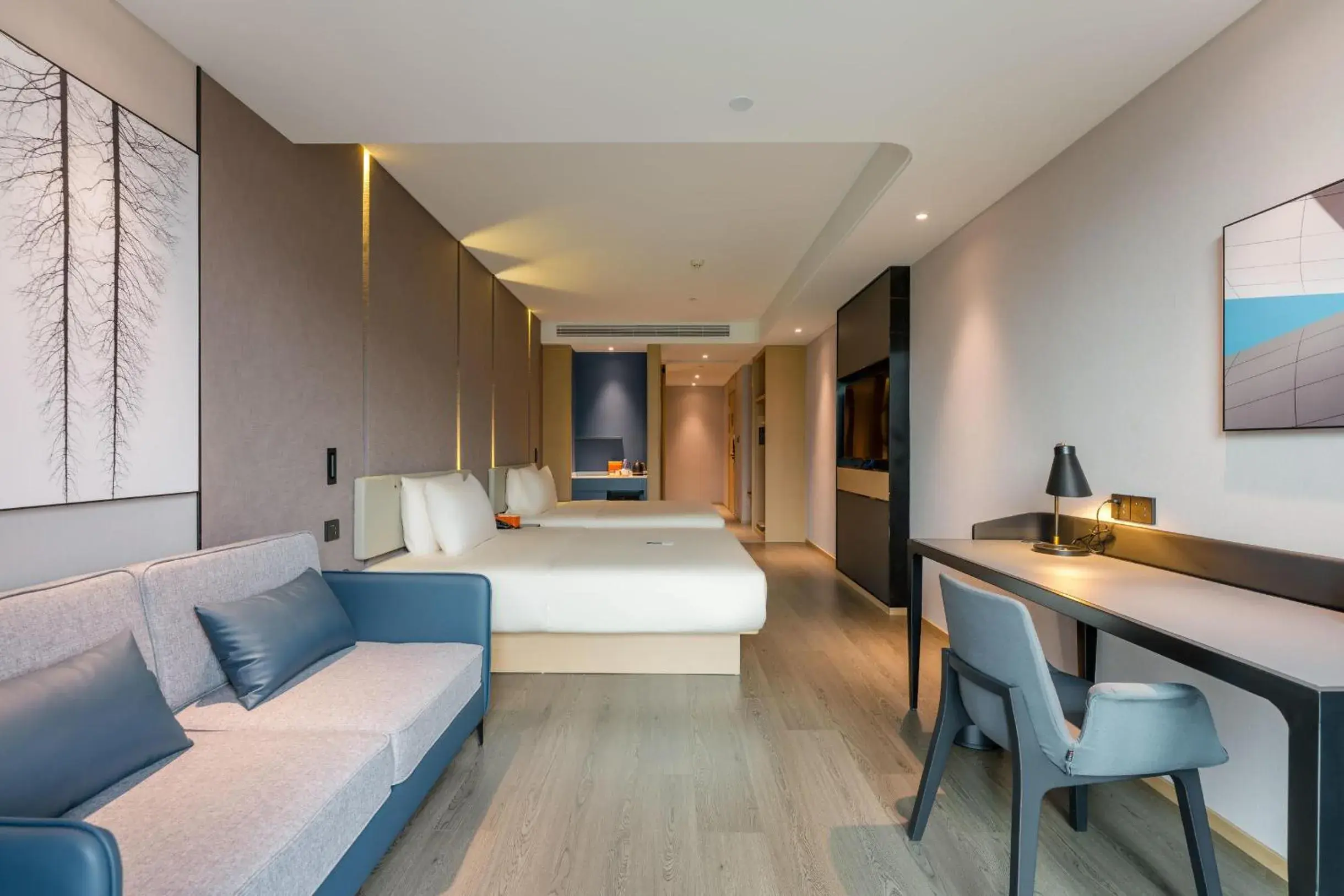 Bed in Atour Hotel Chongqing Tiandi NetEase Cloud Music Bed in Atour Hotel Chongqing Tiandi NetEase Cloud Music