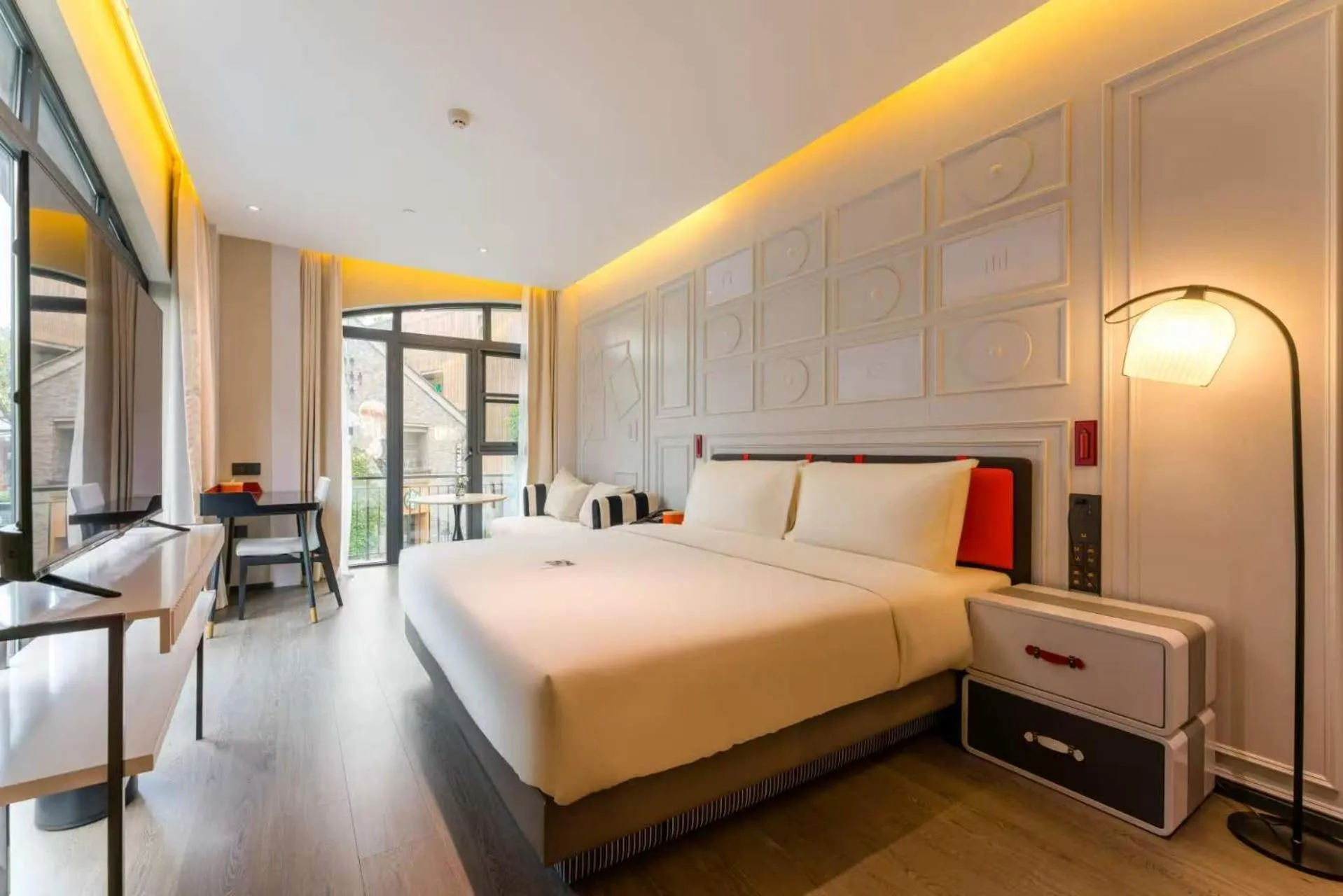 Bed in Atour Hotel Chongqing Tiandi NetEase Cloud Music