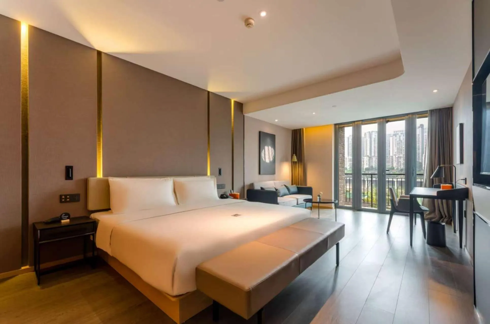 Bed in Atour Hotel Chongqing Tiandi NetEase Cloud Music