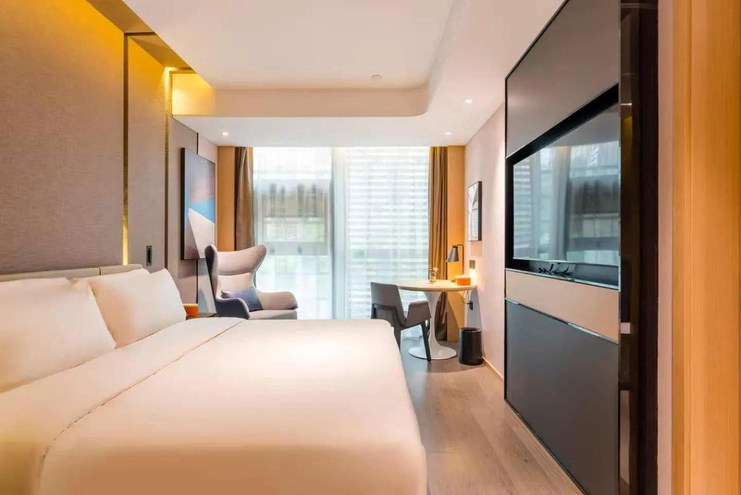 Bed in Atour Hotel Chongqing Tiandi NetEase Cloud Music