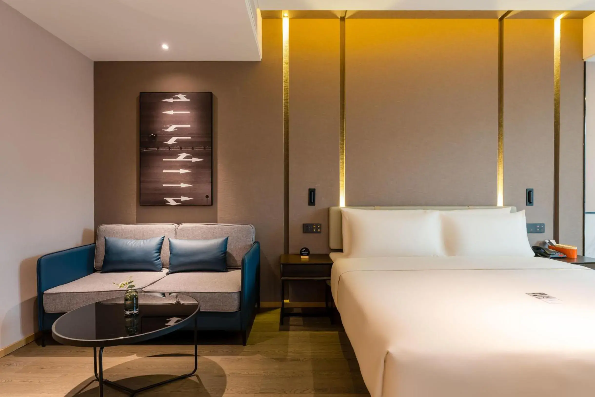 Bed in Atour Hotel Chongqing Tiandi NetEase Cloud Music Bed in Atour Hotel Chongqing Tiandi NetEase Cloud Music